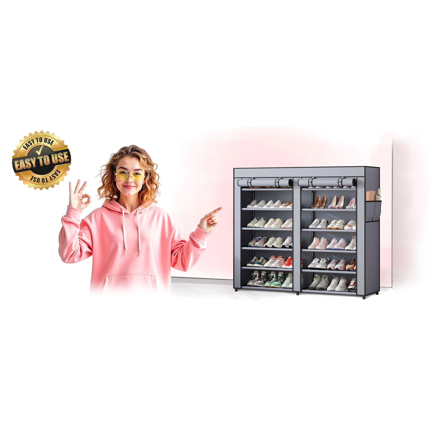 Massido MS-805 tekstiilist kingakapp grafiit - Image 8