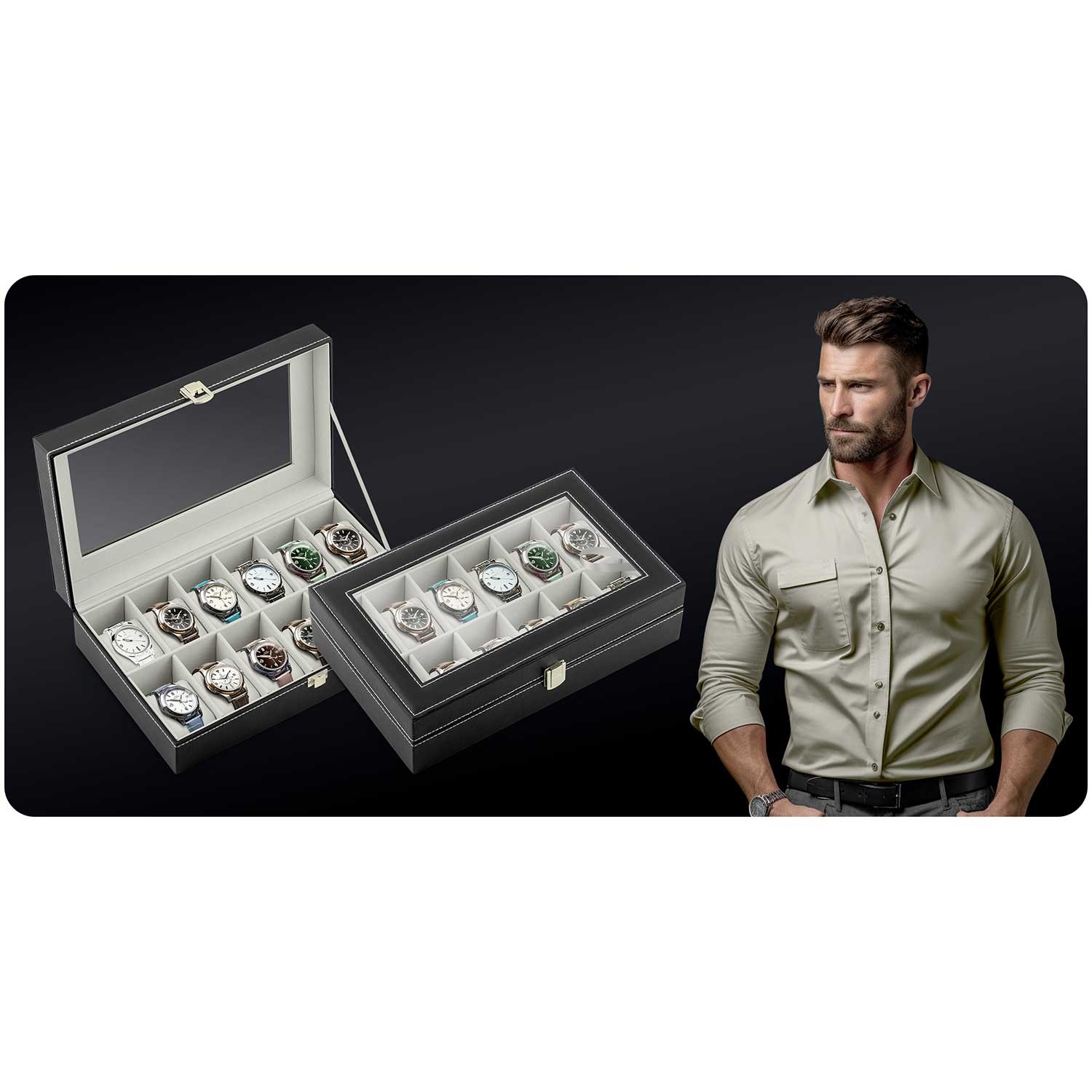 Massido MS-710 must ja beež karp 12 kellale - Image 7