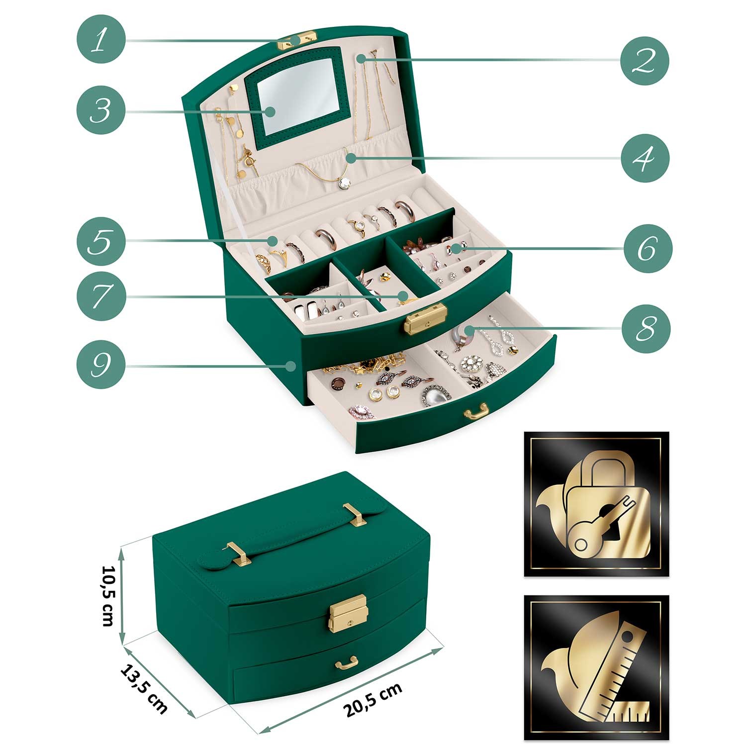 Massido MS-708 ehtekarp - roheline - Image 7