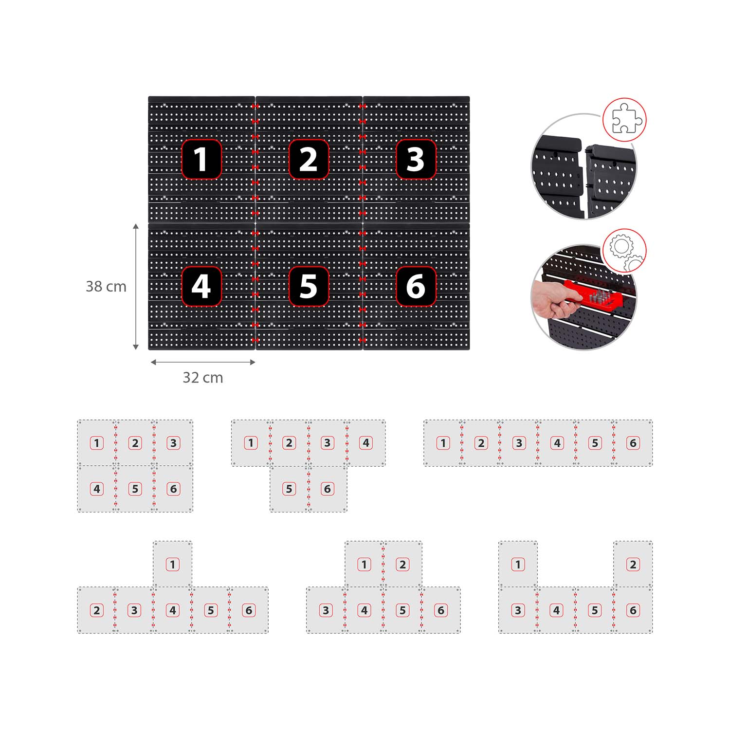 Töökoja tööriistalaud 96 x 76 cm Humberg HM-581 - Image 9