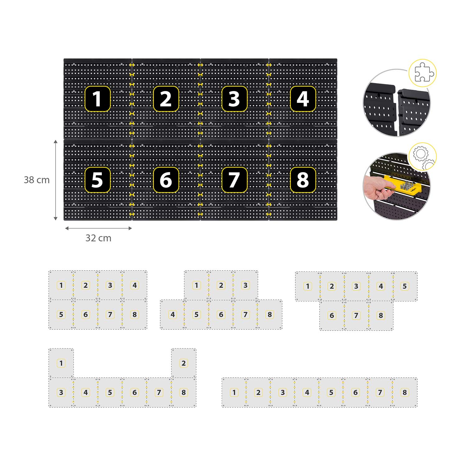 Töökoja tööriistalaud 128 x 76 cm Humberg HM-580 - Image 8