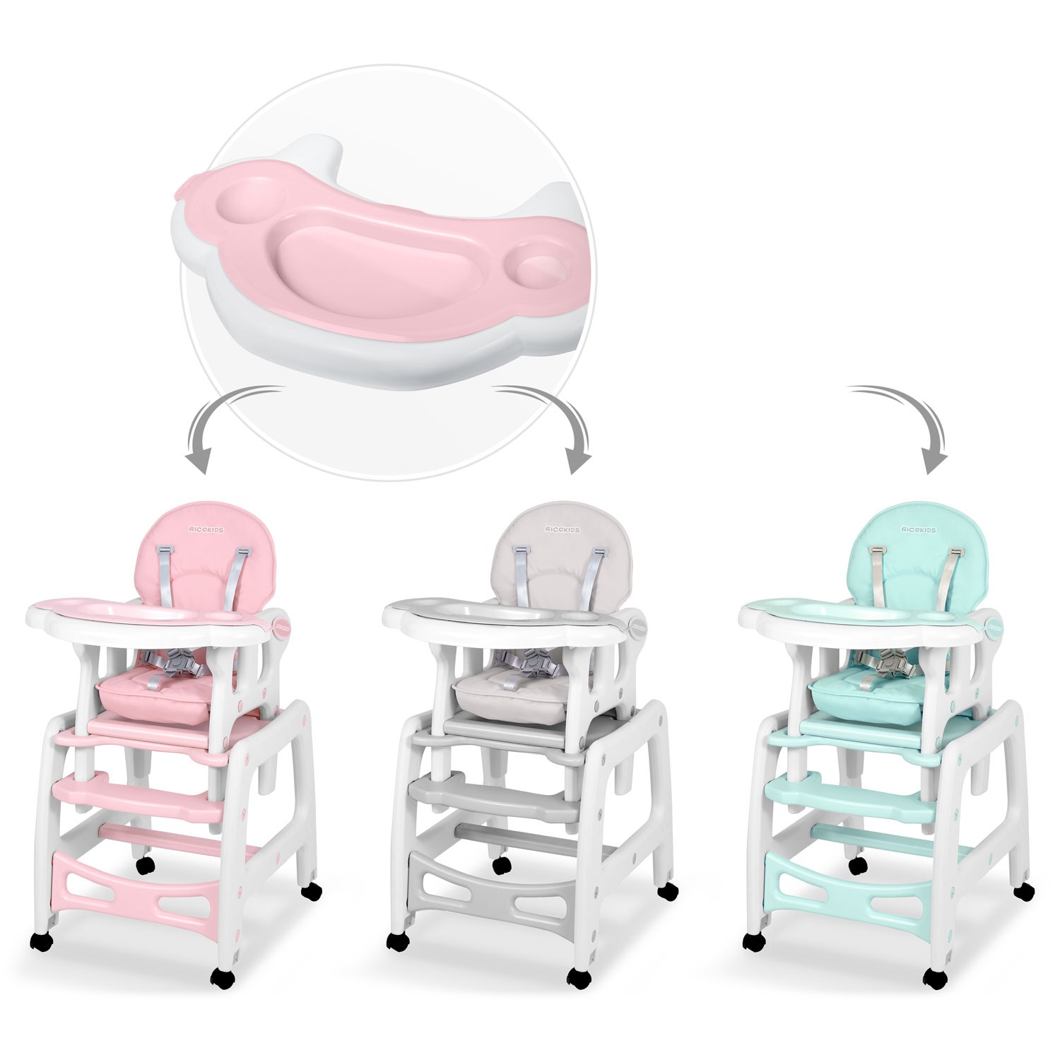 Sinco Ricokidsi söögitooli kandik - roosa - Image 5