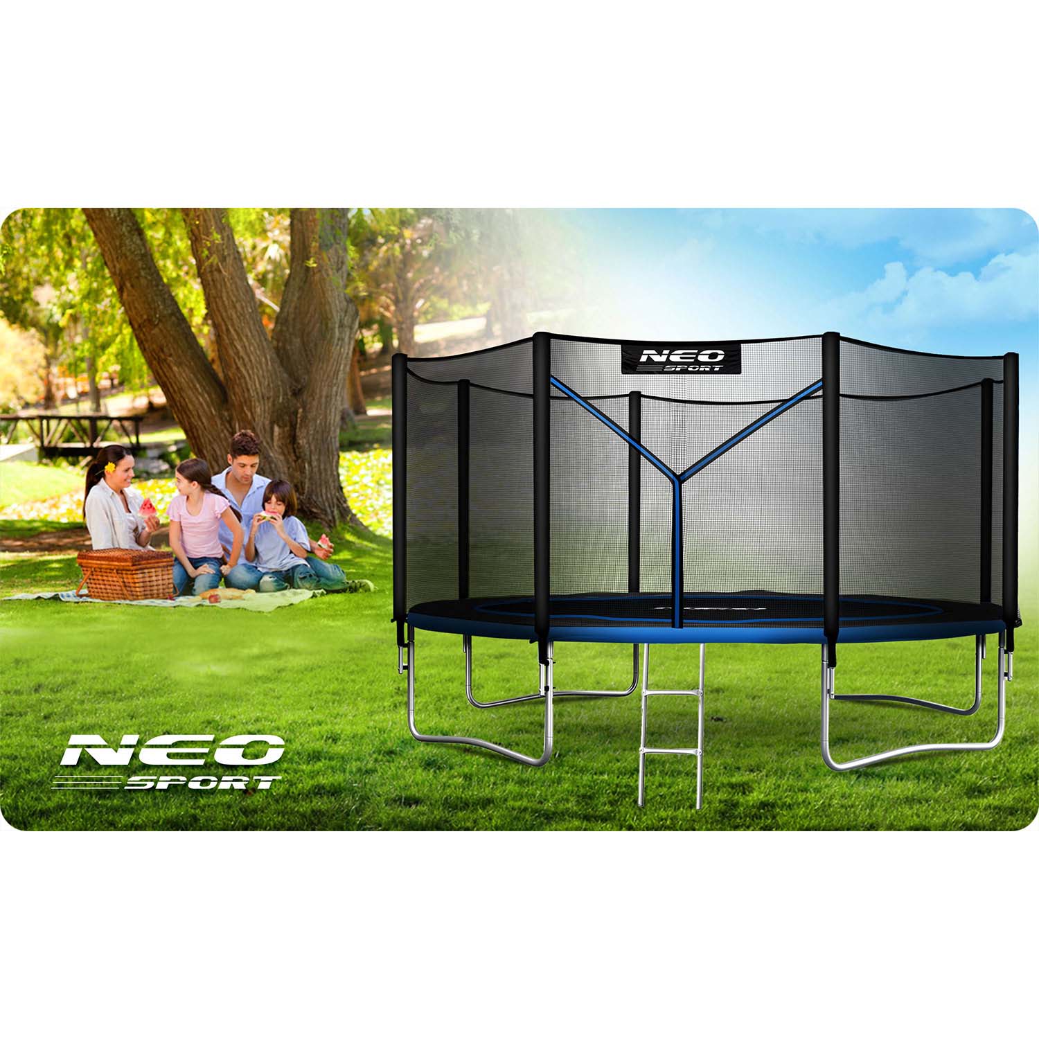 12 jala / 374 cm aiabauti õuevõrgu ja redeliga Neo-Sport - Image 7