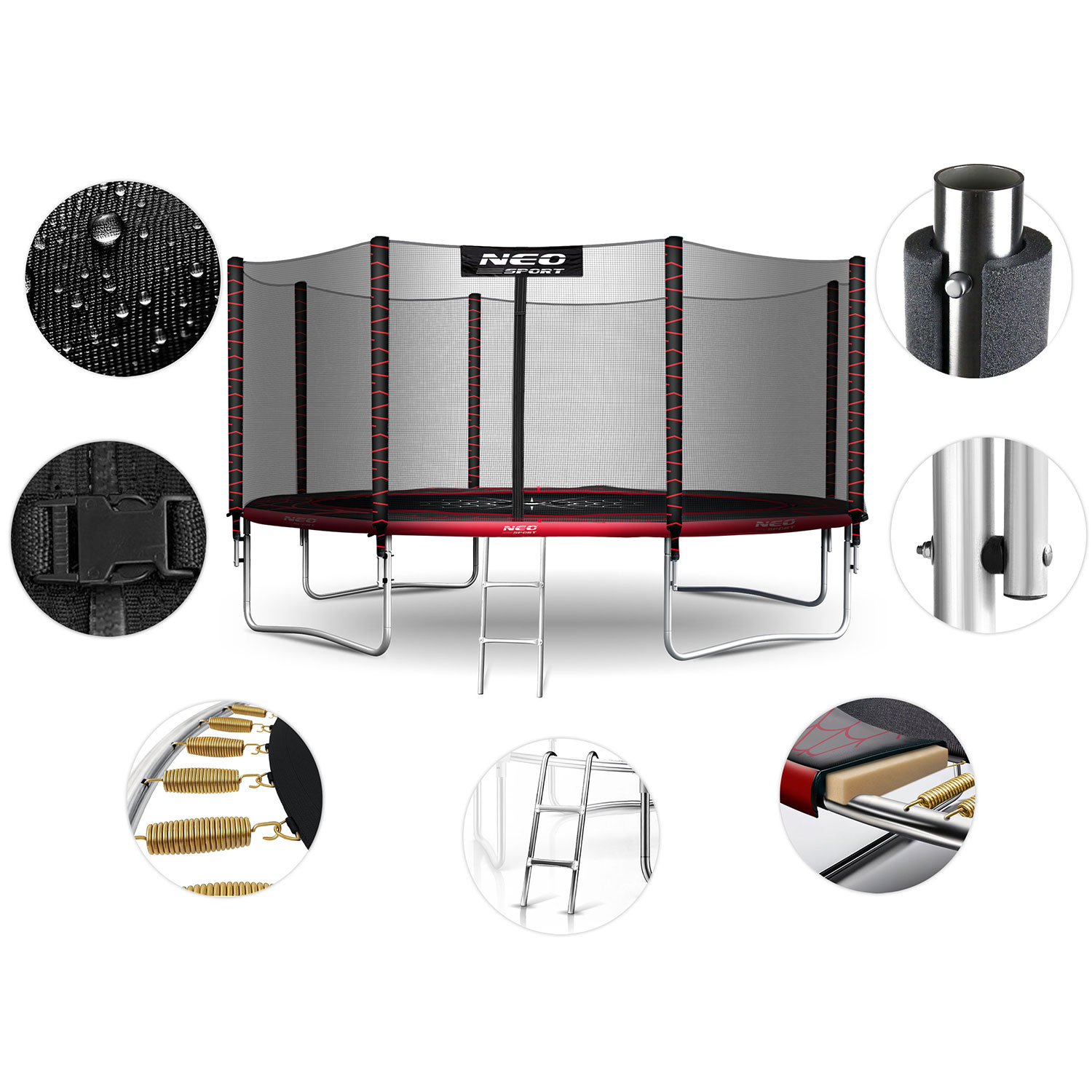 12 jala / 374 cm aiabauti õuevõrgu ja redeliga Neo-Sport - Image 5