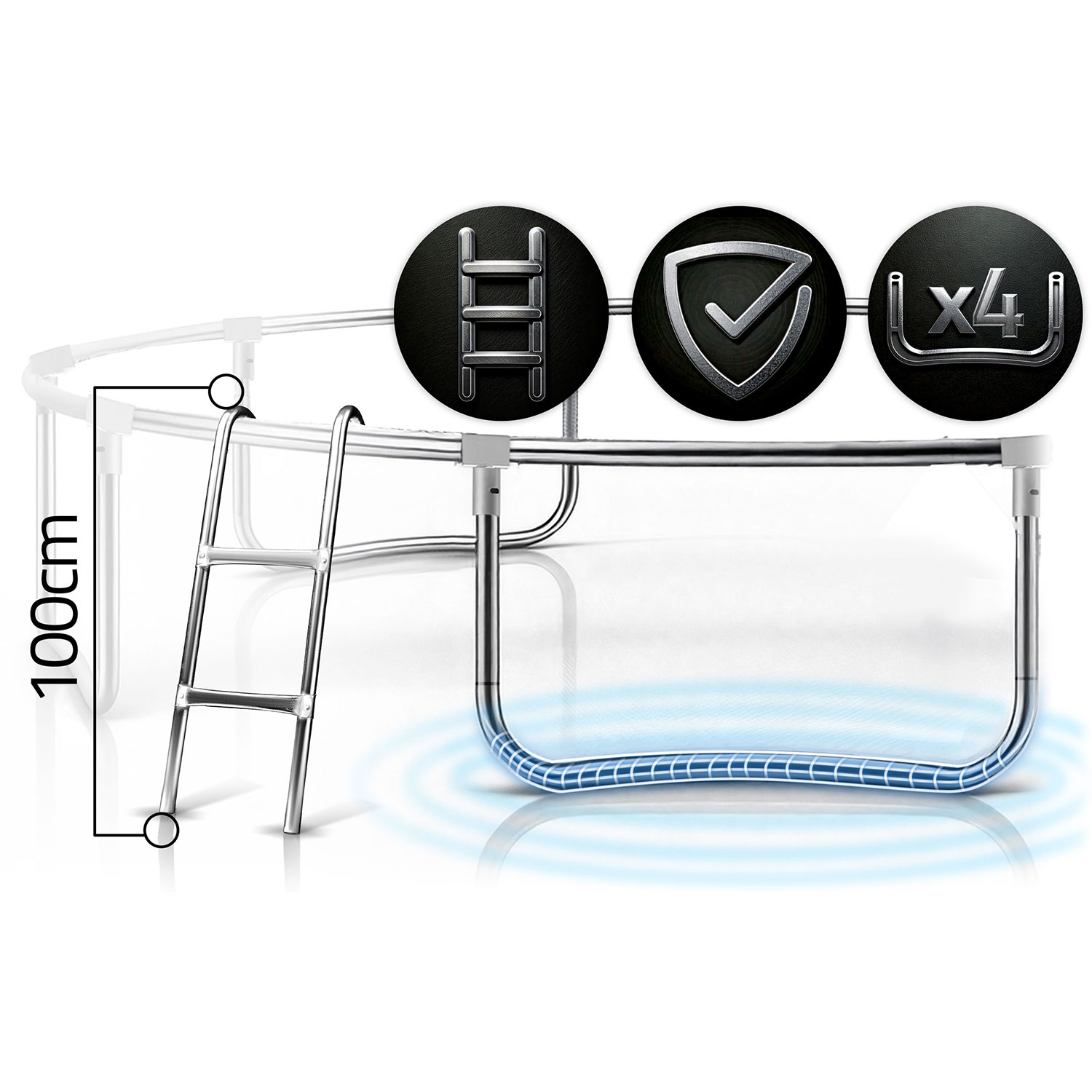 13 jala / 404 cm aiabauti sisevõrgu ja redeliga Neo-Sport - Image 10
