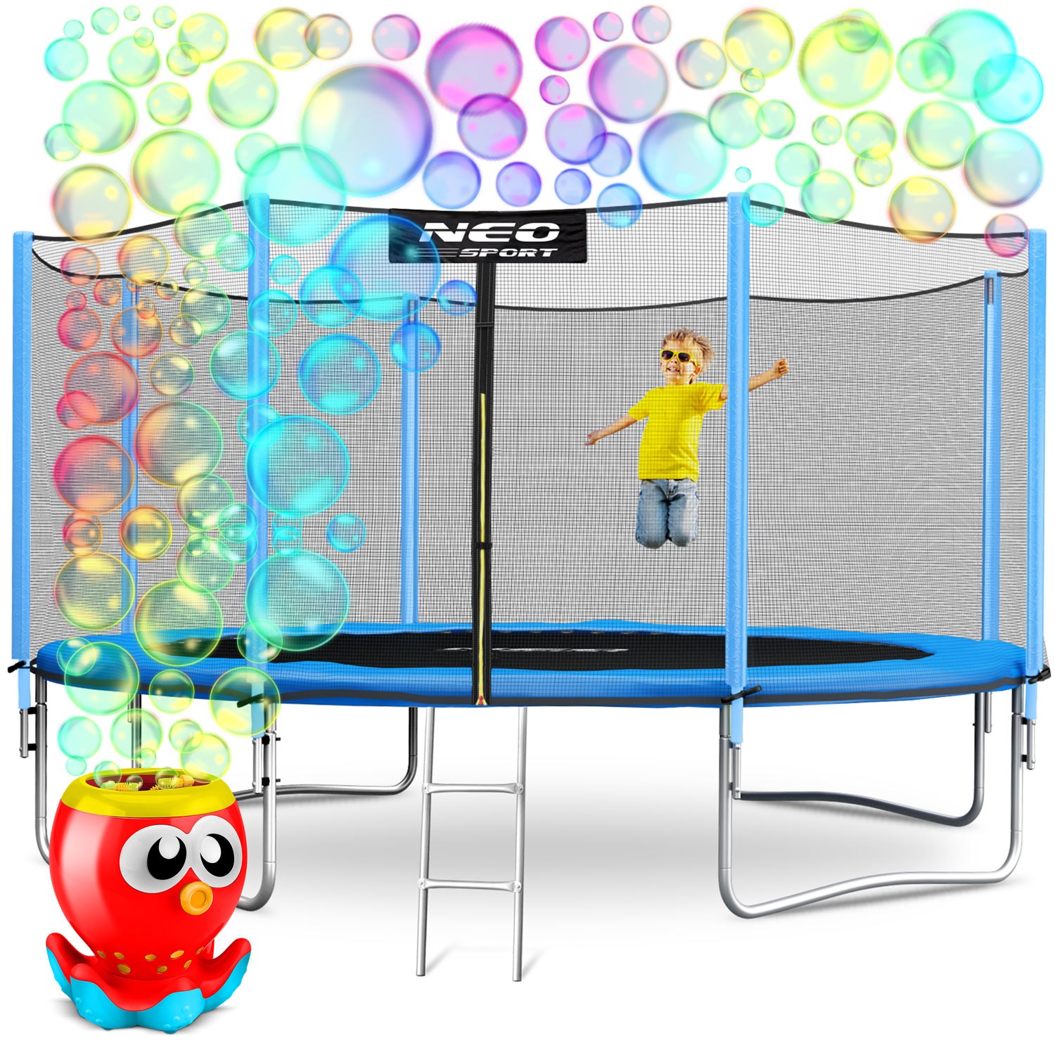 14 jala / 435 cm aiabauti õuevõrgu ja redeliga Neo-Sport FREE mullimängimismasin