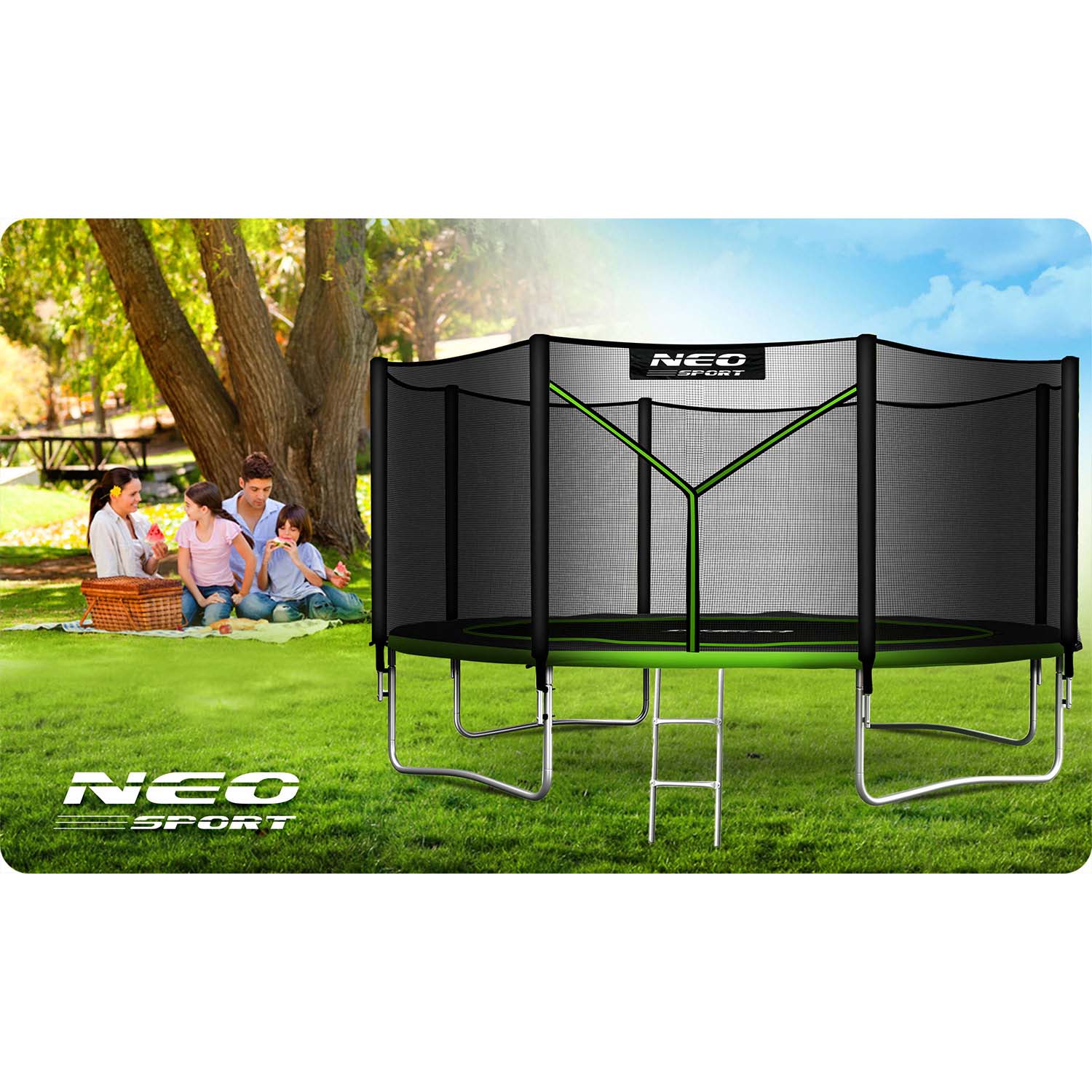 14ft/435cm aiabatuut õuevõrgu ja redeliga Neo-Sport - Image 7