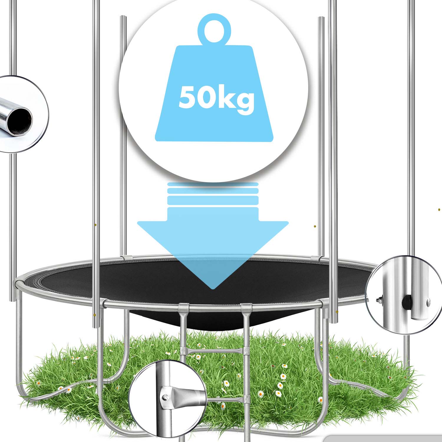 14ft/435cm aiabatuut õuevõrgu ja redeliga Neo-Sport - Image 12