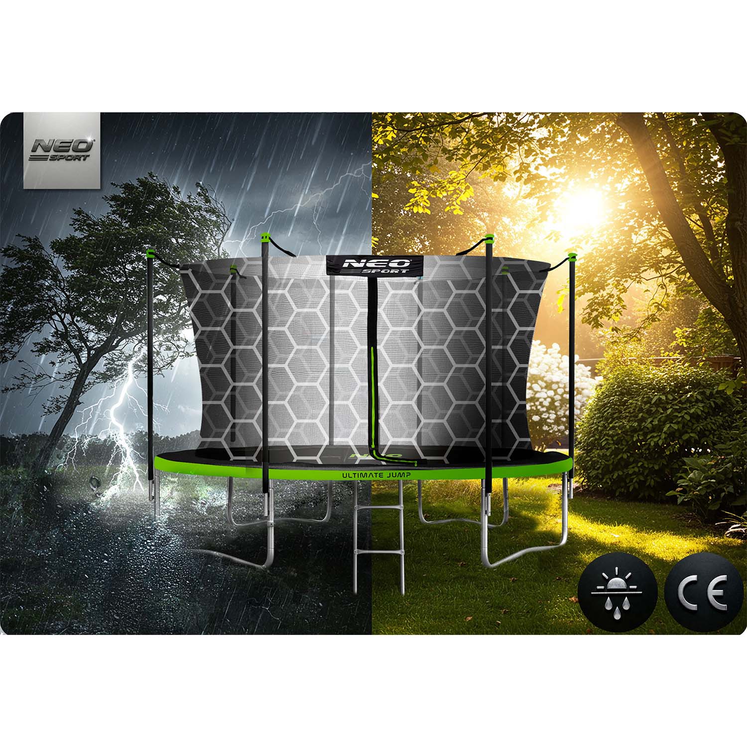 14ft/435cm aiabauti sisevõrgu ja redeliga Neo-Sport - Image 7