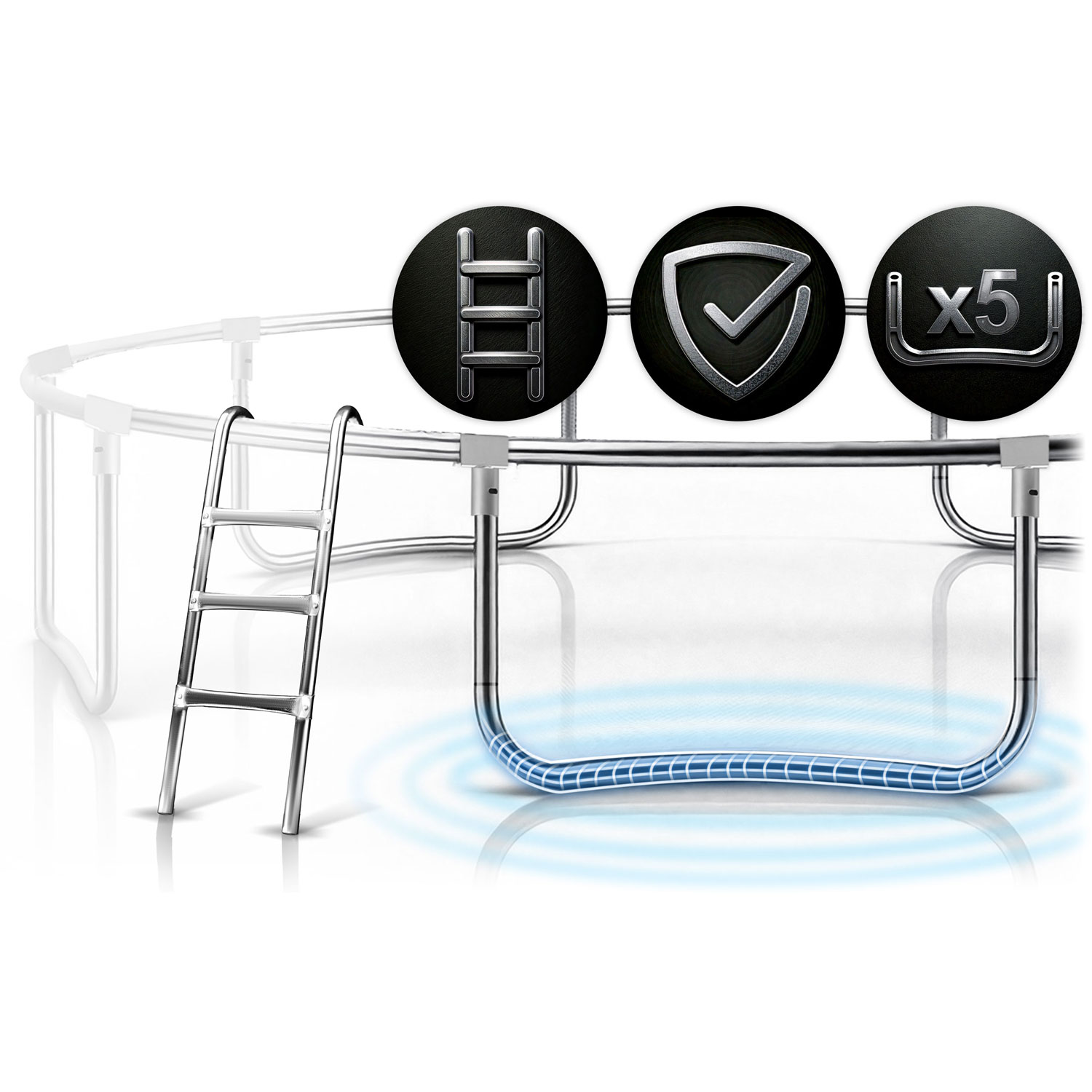 15 jala / 465 cm aiabauti õuevõrgu ja redeliga Neo-Sport - Image 9