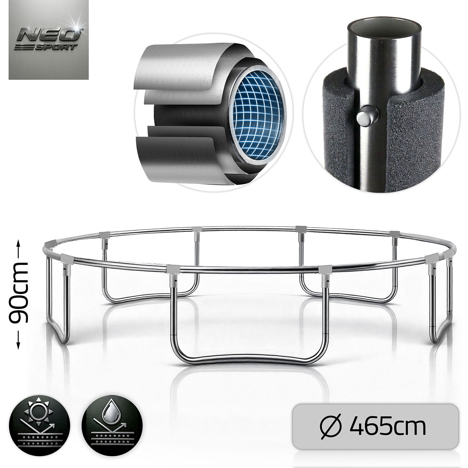 15 jala / 465 cm aiabauti õuevõrgu ja redeliga Neo-Sport - Image 4