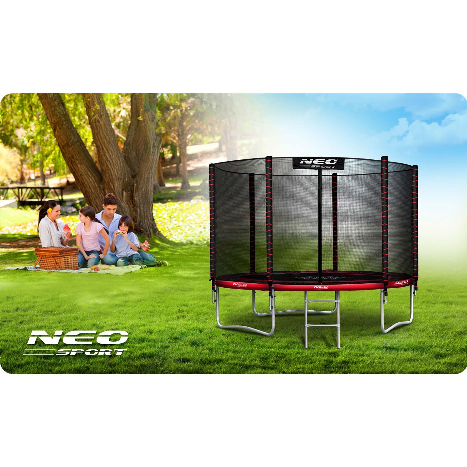 183 cm pikkune aiabauti õuevõrgu ja redeliga Neo-Sport - Image 7