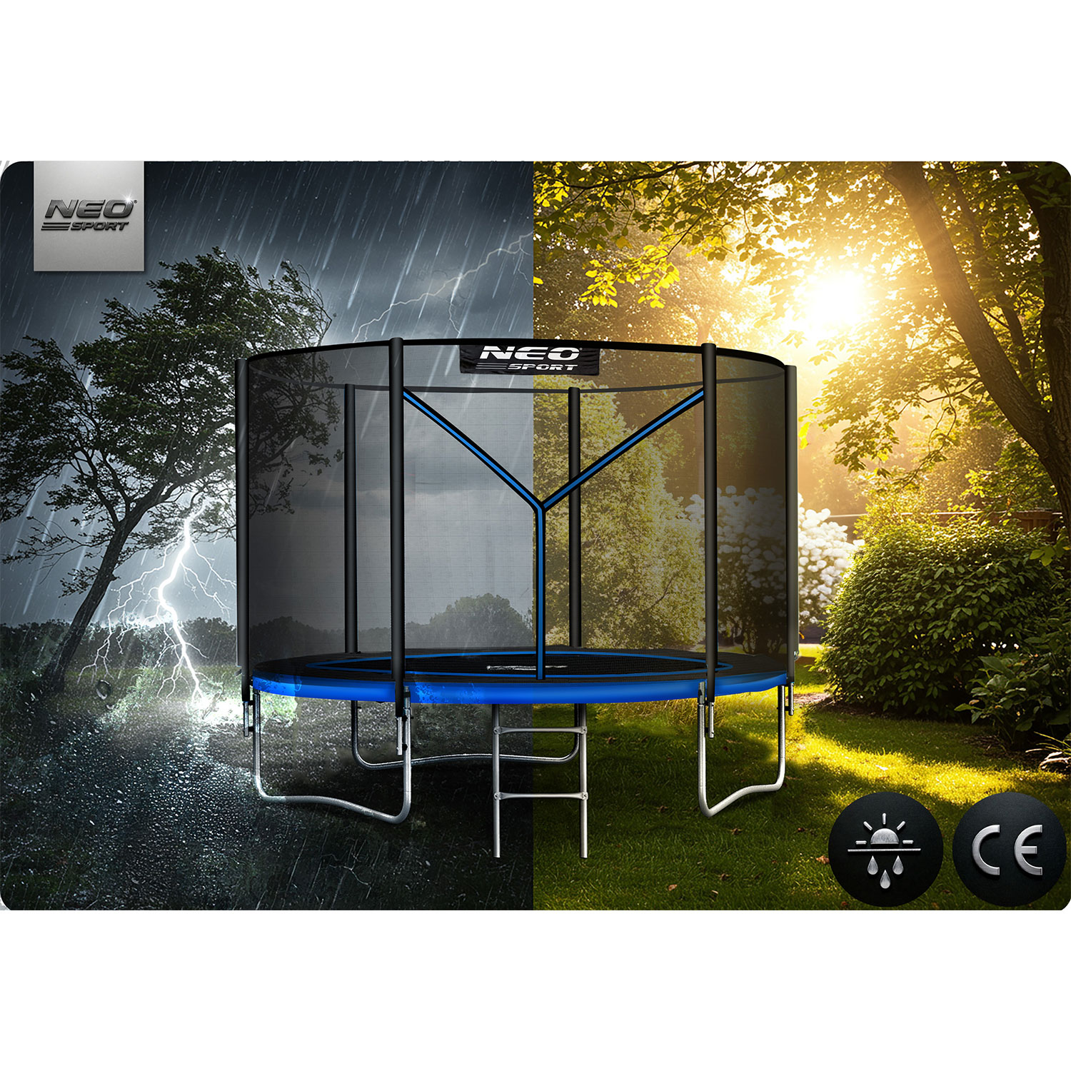 183 cm pikkune aiabauti õuevõrgu ja redeliga Neo-Sport - Image 8