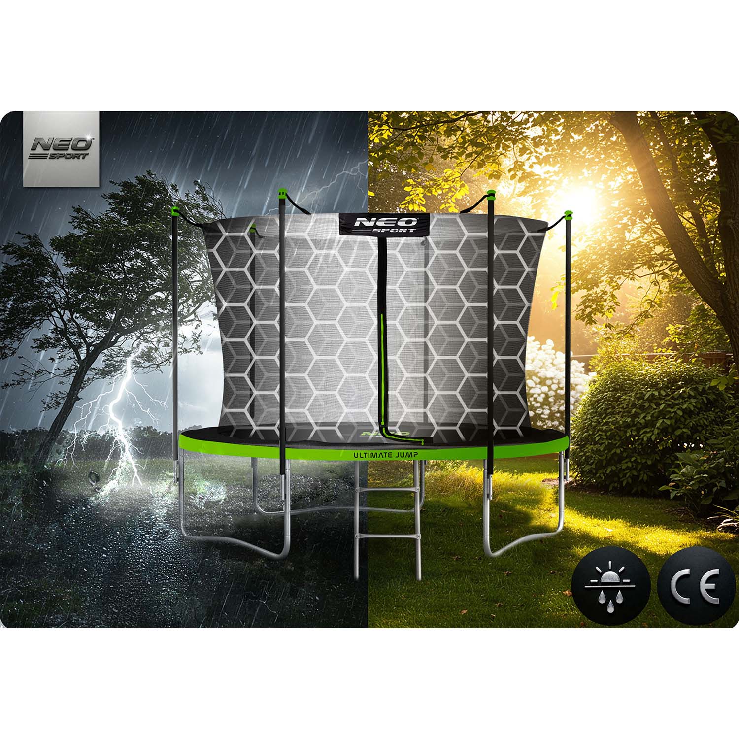 183 cm pikkune aiabauti sisevõrgu ja redeliga Neo-Sport - Image 9