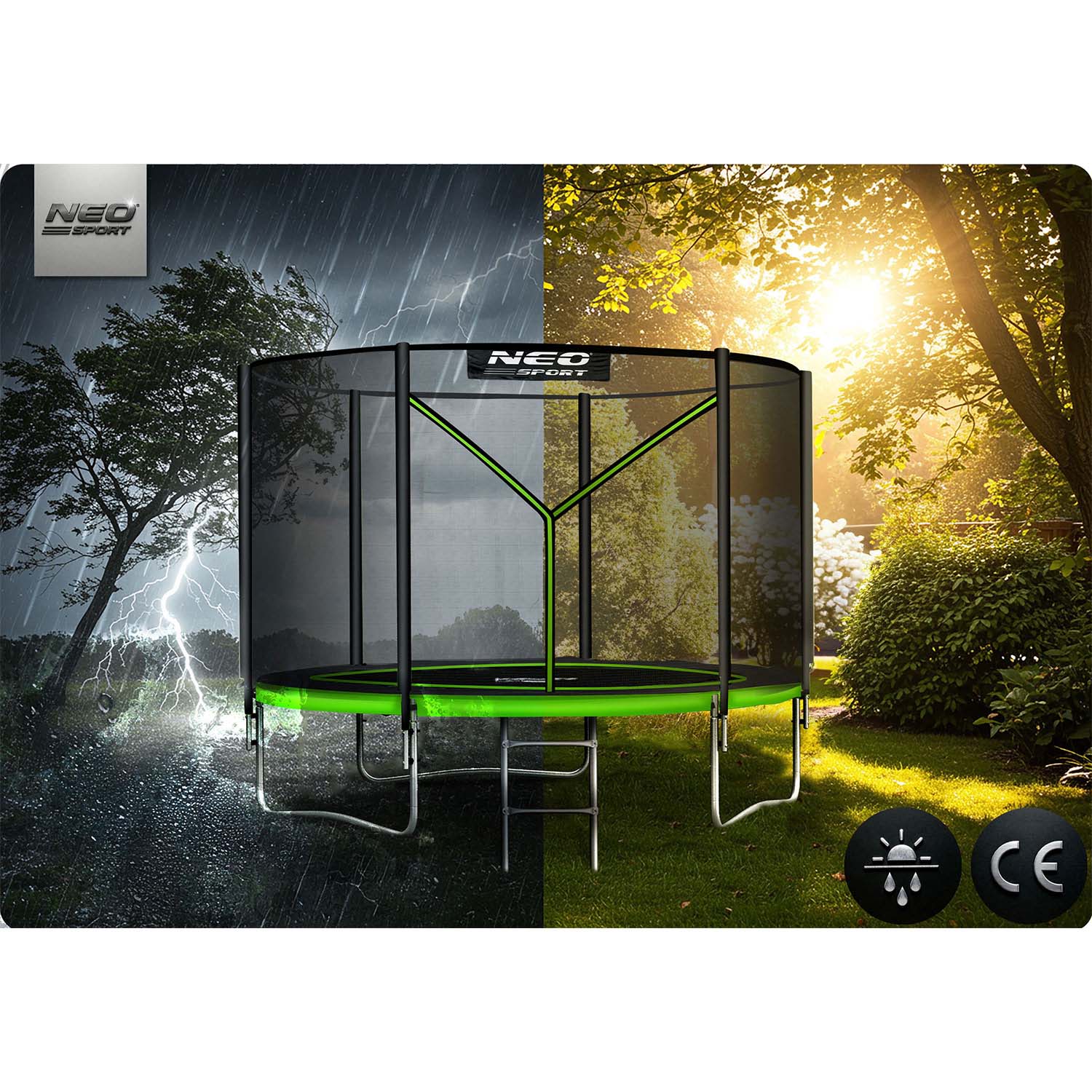 252 cm pikkune aiabauti õuevõrgu ja redeliga Neo-Sport - Image 9