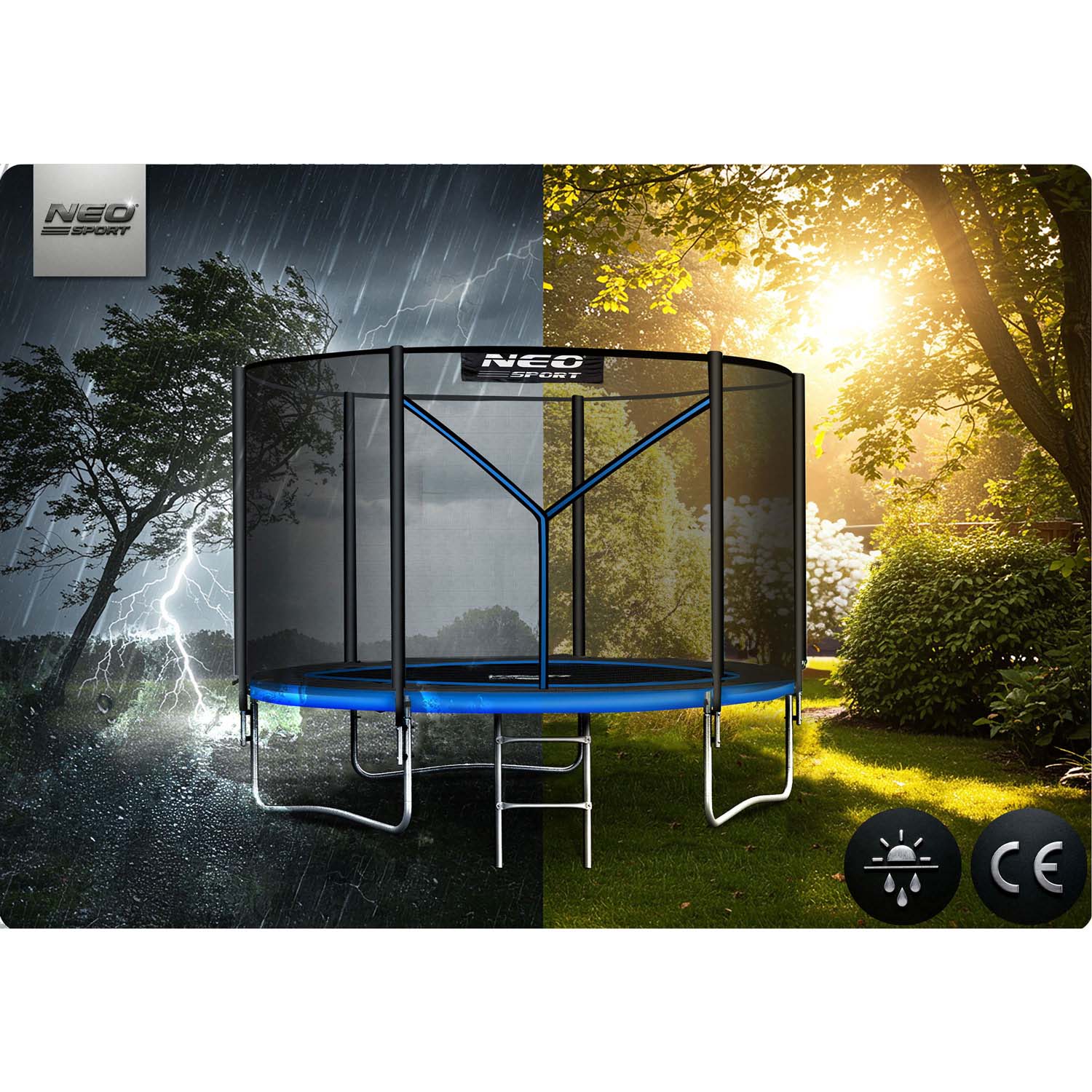 252 cm pikkune aiabauti õuevõrgu ja redeliga Neo-Sport - Image 9