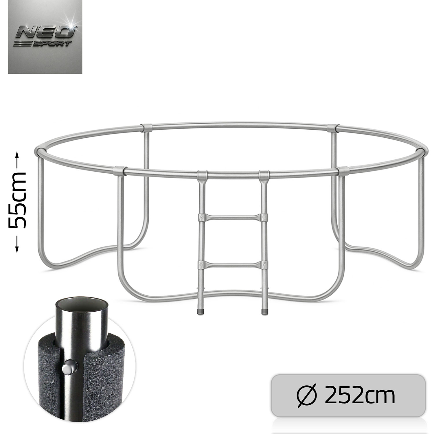 252 cm pikkune aiabauti õuevõrgu ja redeliga Neo-Sport - Image 7