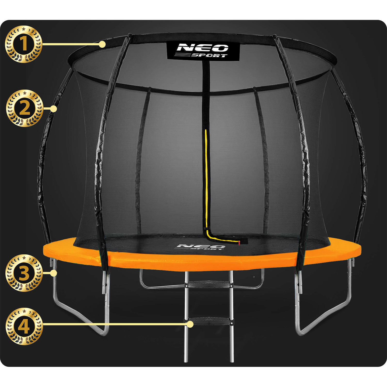 252 cm pikkune profileeritud aiabatuut sisevõrguga Neo-Sport - Image 8