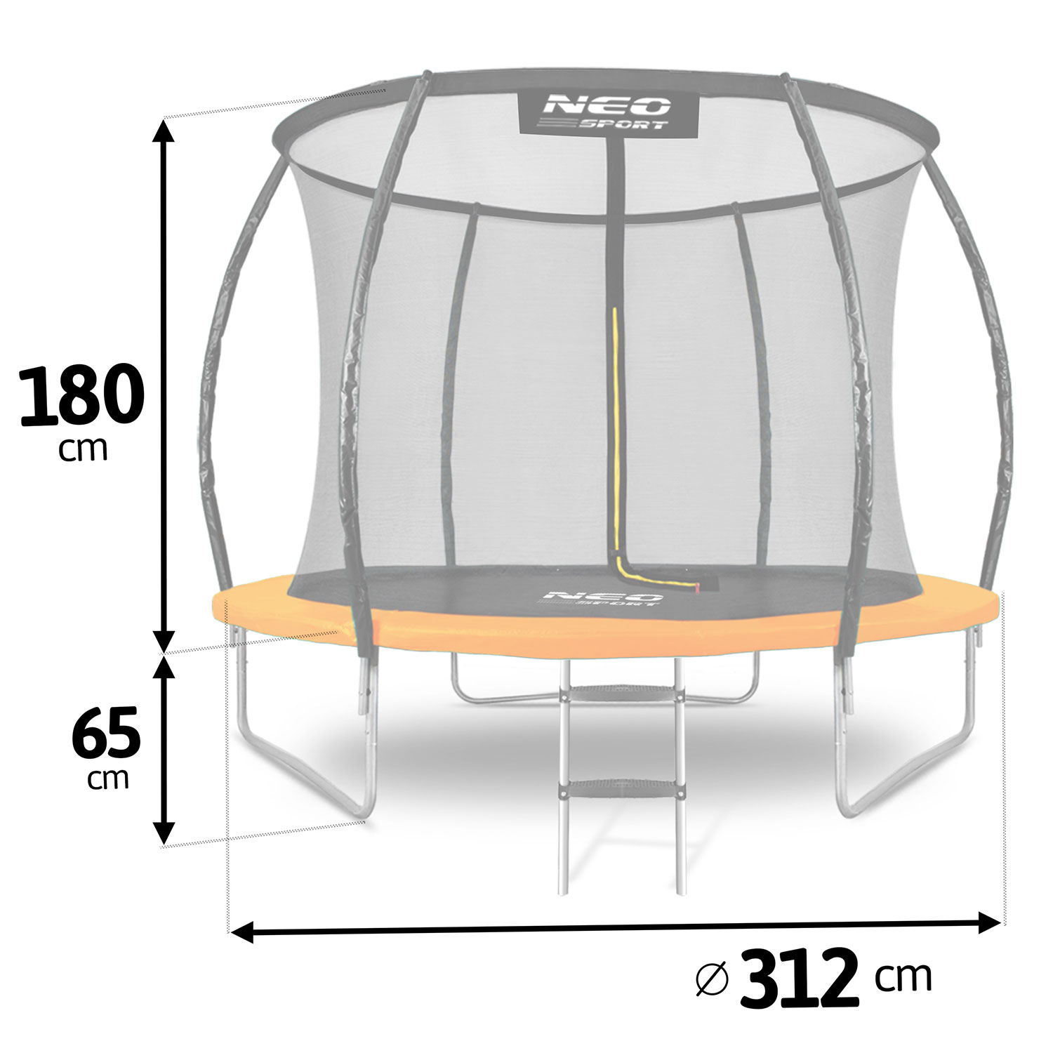 10ft/312cm profileeritud aiabatuut sisevõrguga Neo-Sport - Image 10