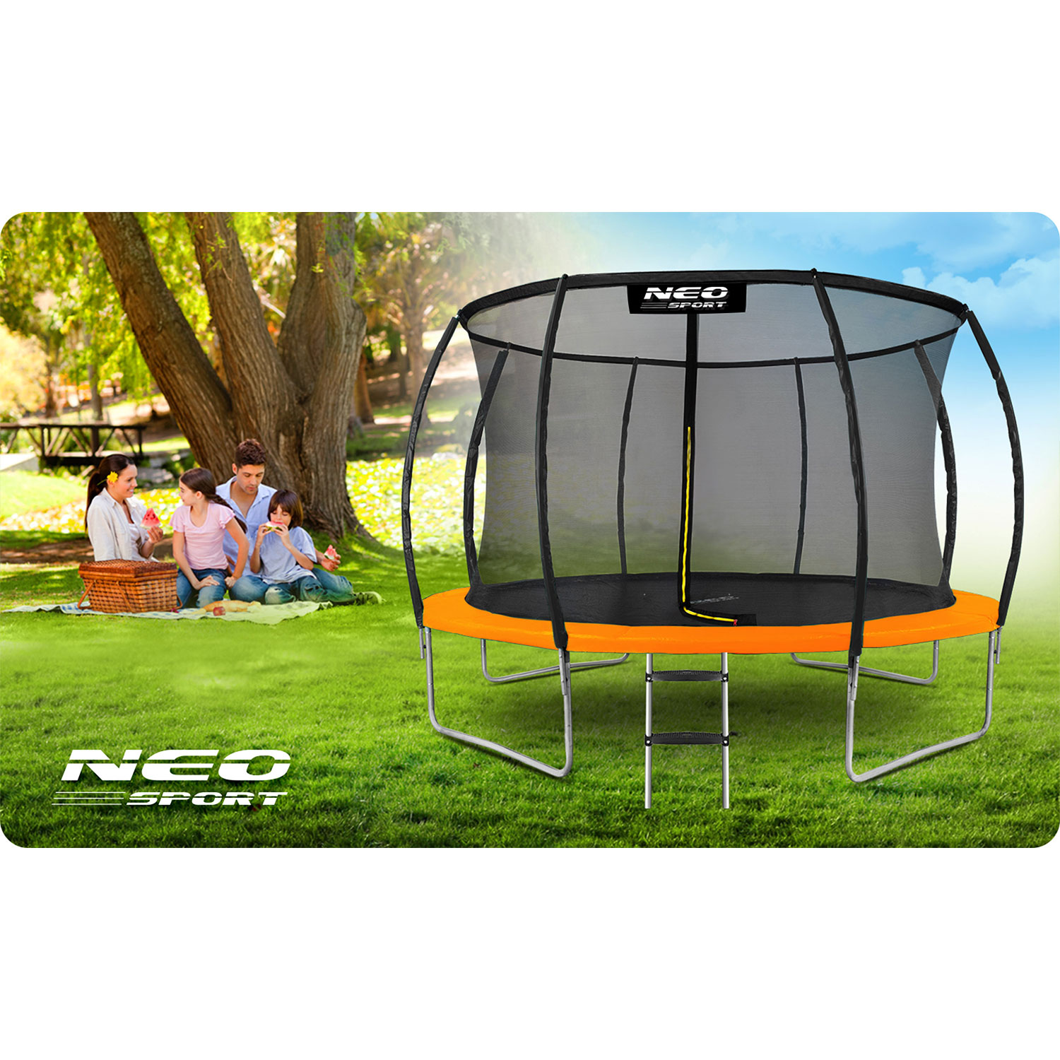 12 jala / 374 cm profileeritud aiabatuut sisevõrguga Neo-Sport - Image 14