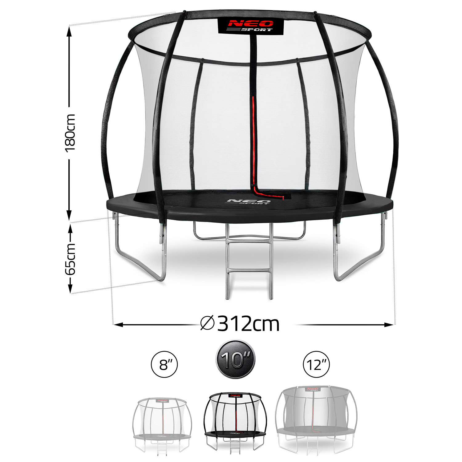 10ft/312cm profileeritud aiabatuut sisevõrguga Neo-Sport - Image 5