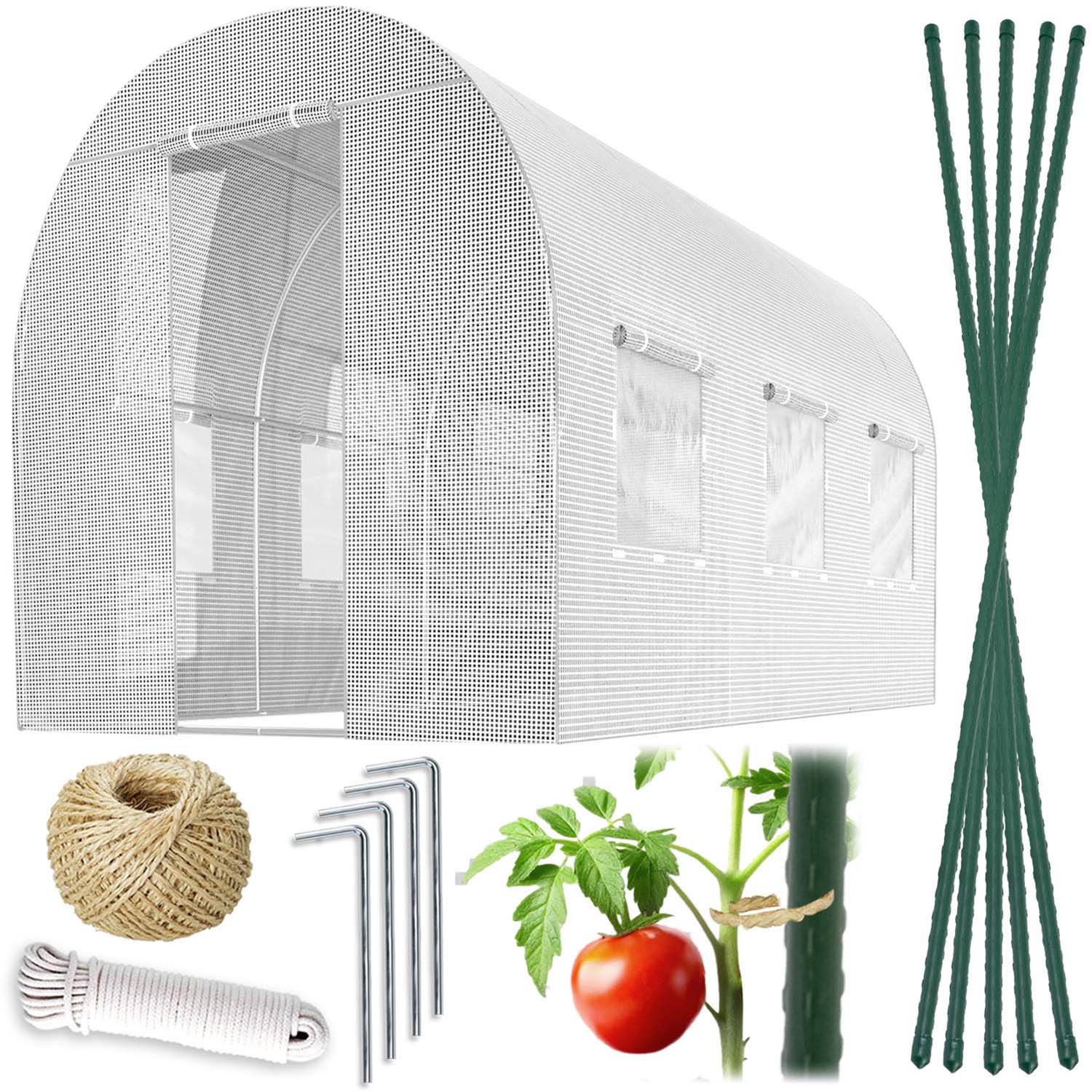 Aiatunnel 2 x 3 m (6 m2) valge Plonos