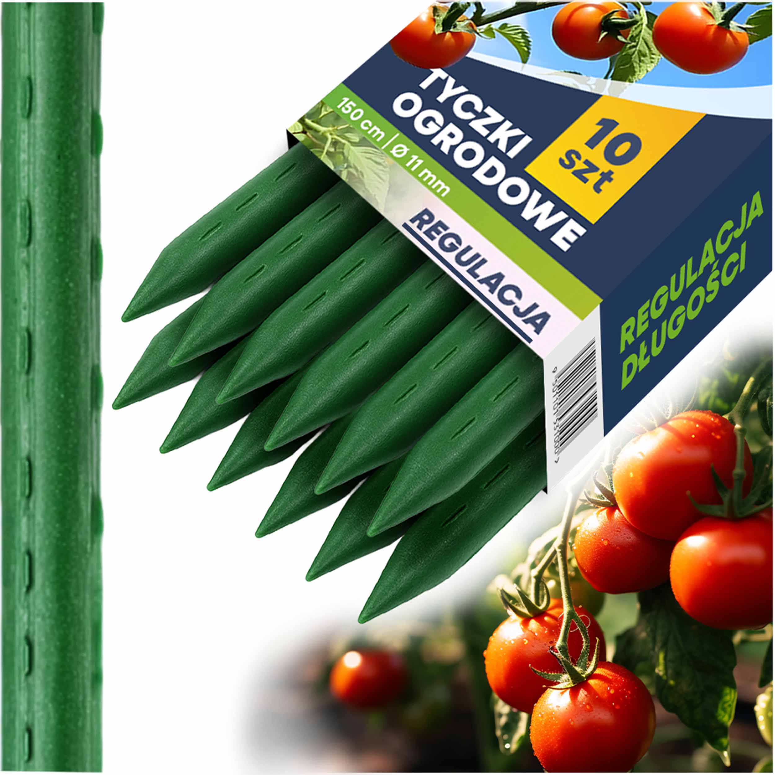 Lillepulgad 150 cm Plonos PL-940 rohelised 10 tk