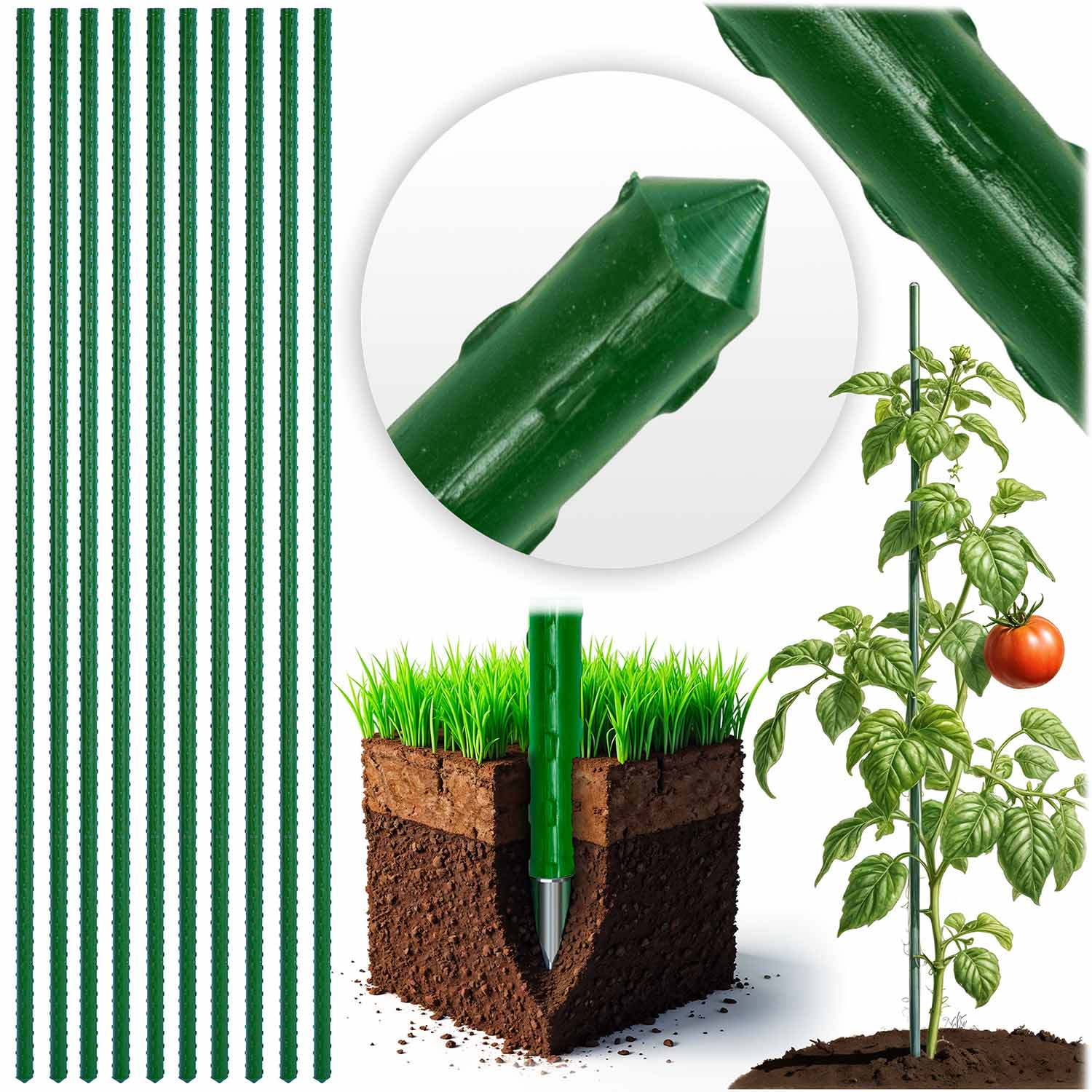 Lillepulgad 180 cm Plonos PL-940 rohelised 10 tk - Image 7