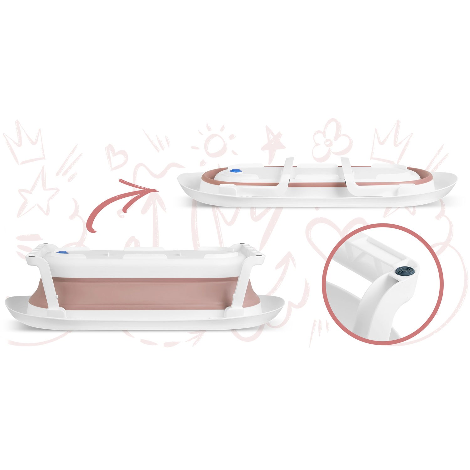 Beebivann RK-281 valge ja roosa - Image 3