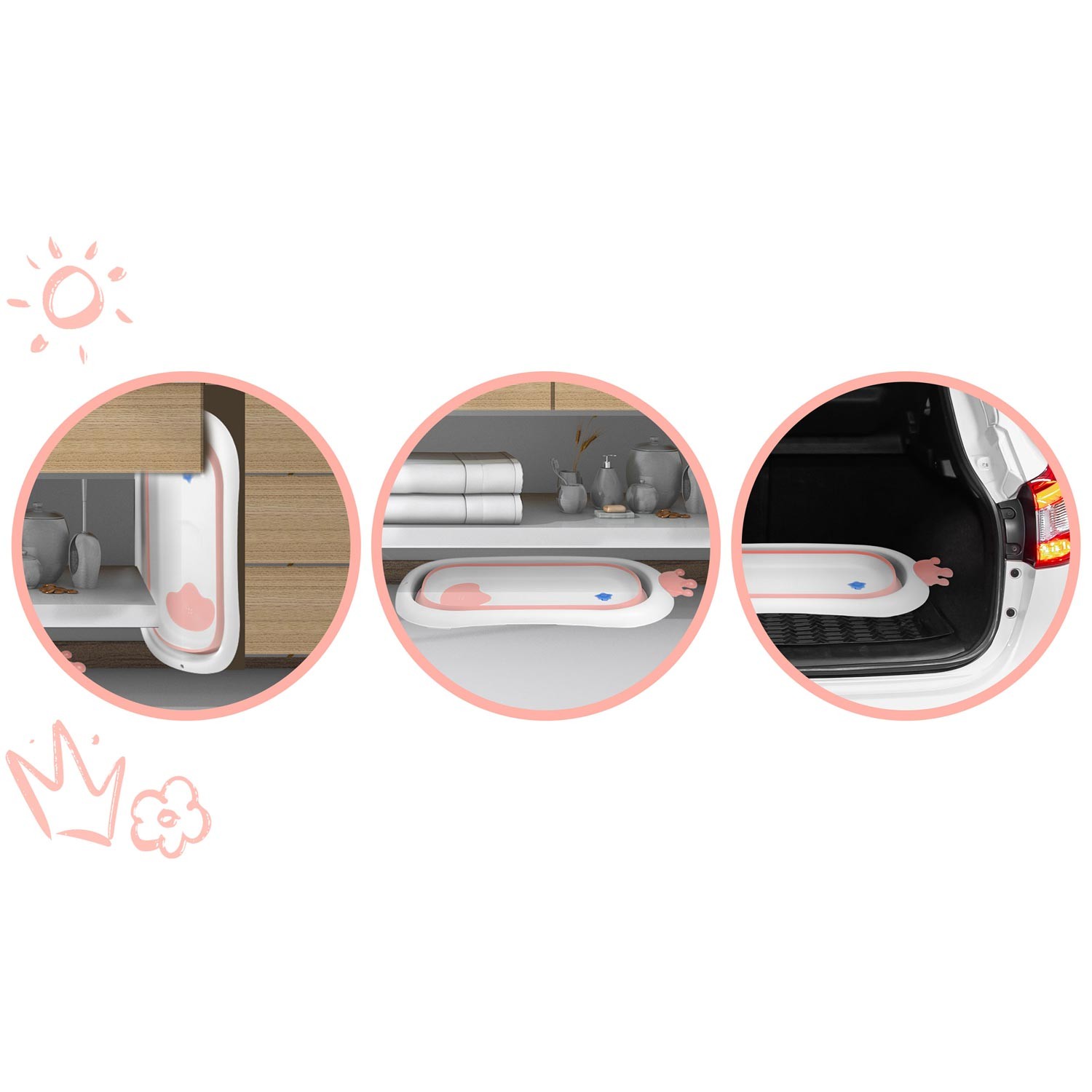 Beebivann padjaga RK-280 valge ja roosa - Image 9