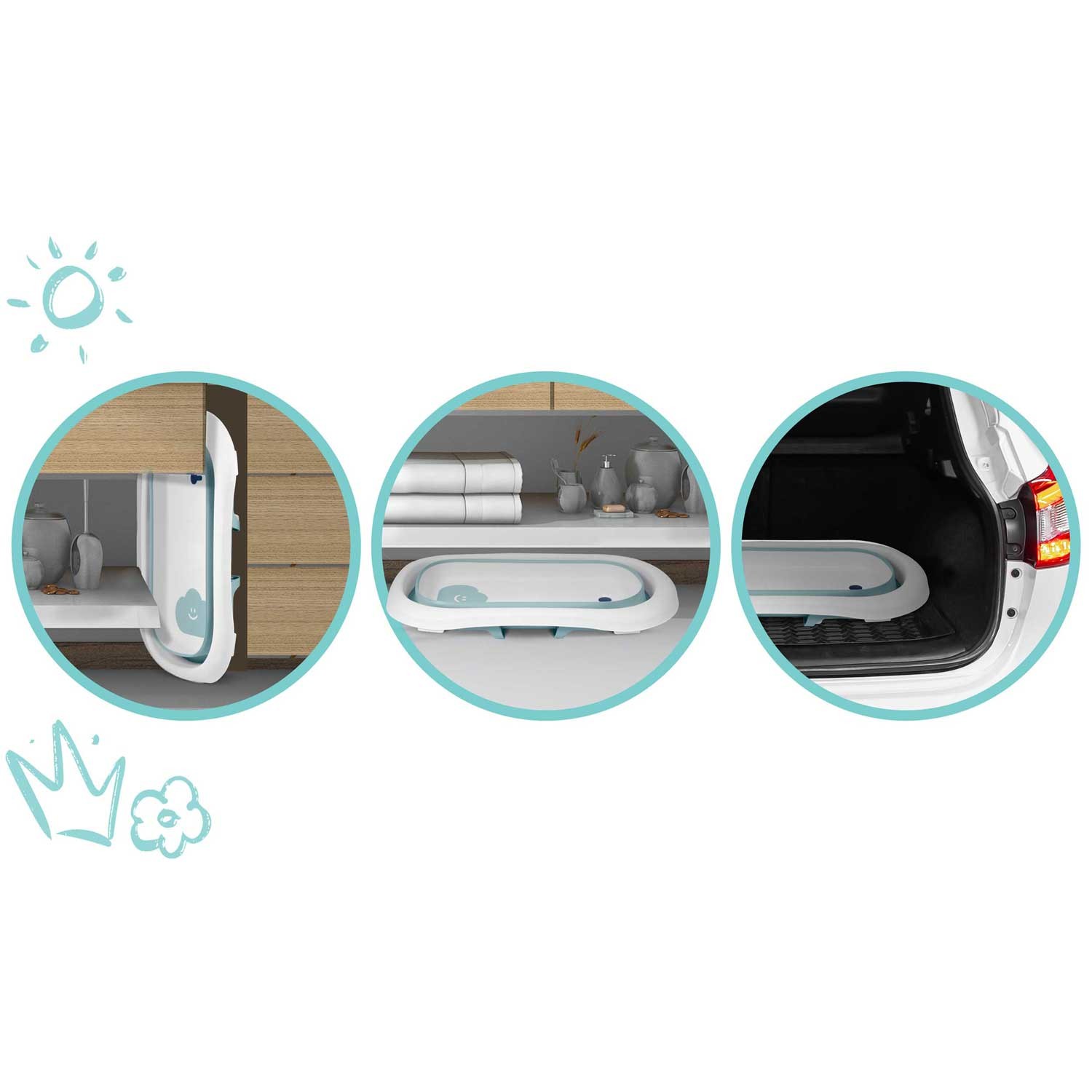 Beebivann termomeetri ja sisuga RK-282 valge ja sinine - Image 6