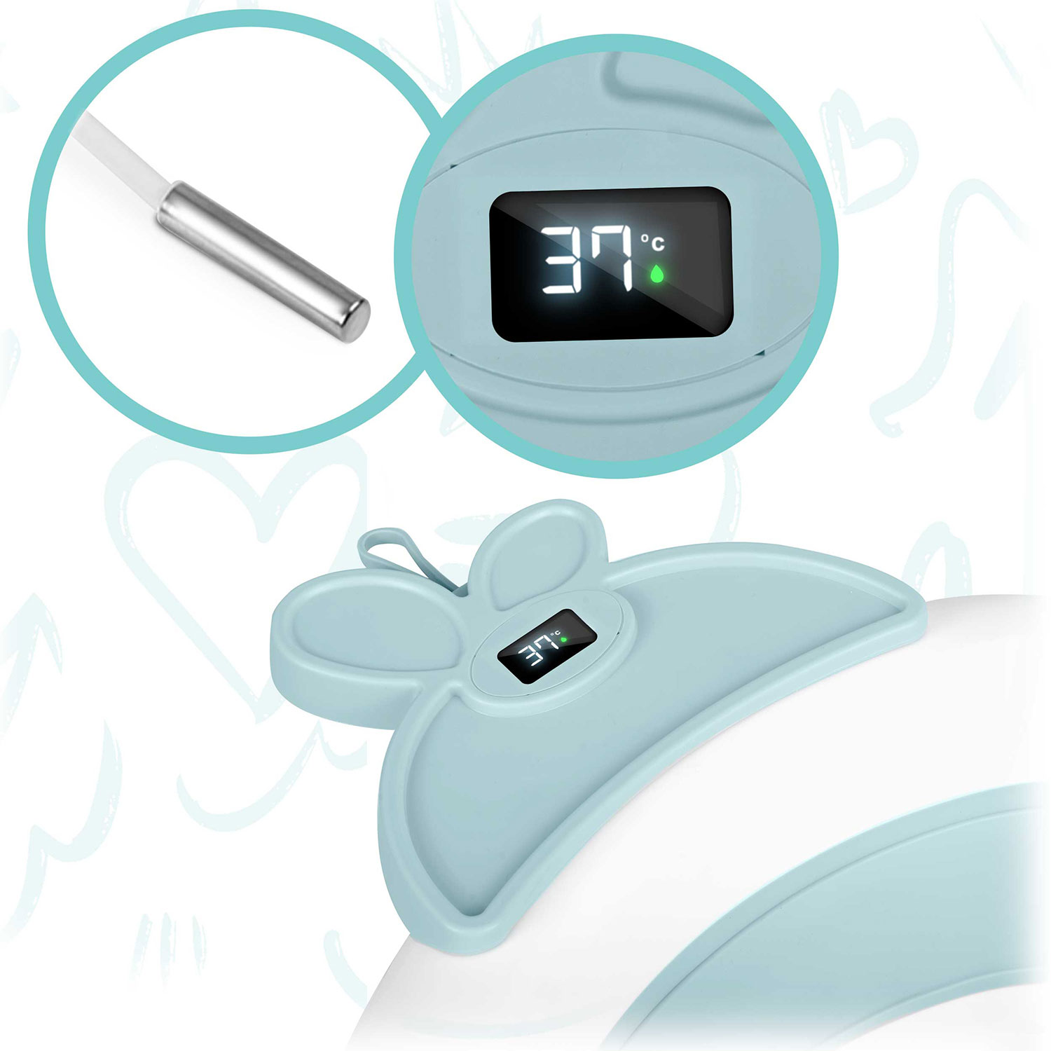 Beebivann termomeetriga RK-282 valge ja sinine - Image 2