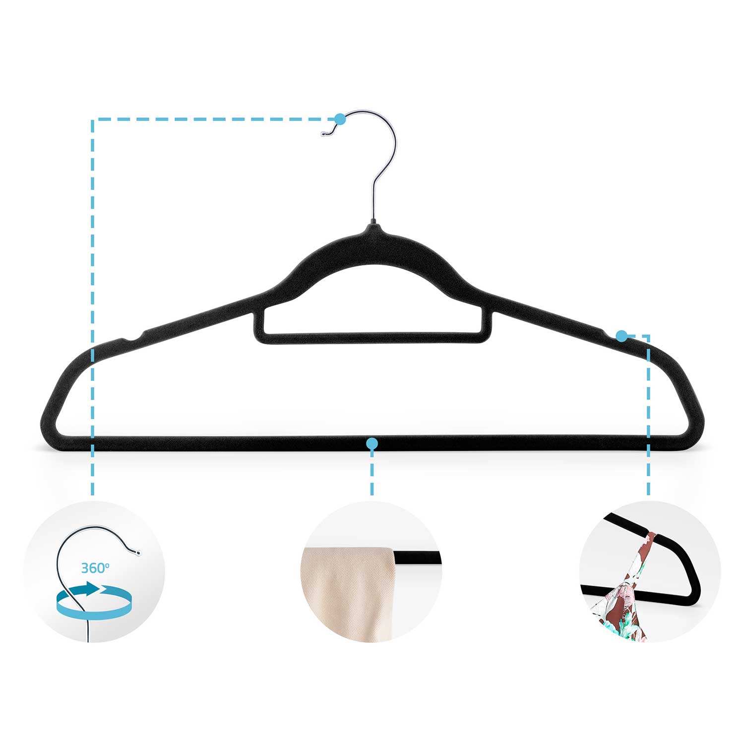 Sametist riidepuud 20 tk MS-859 Massido - Image 7