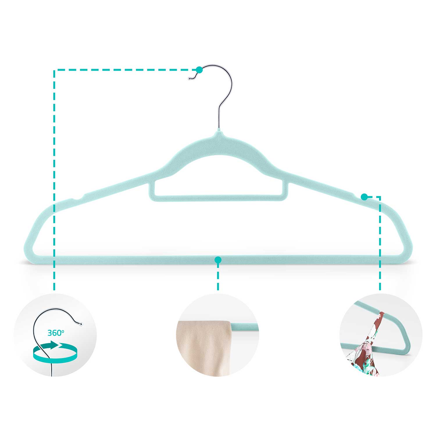 Sametist riidepuud 20 tk MS-859 Massido - Image 6