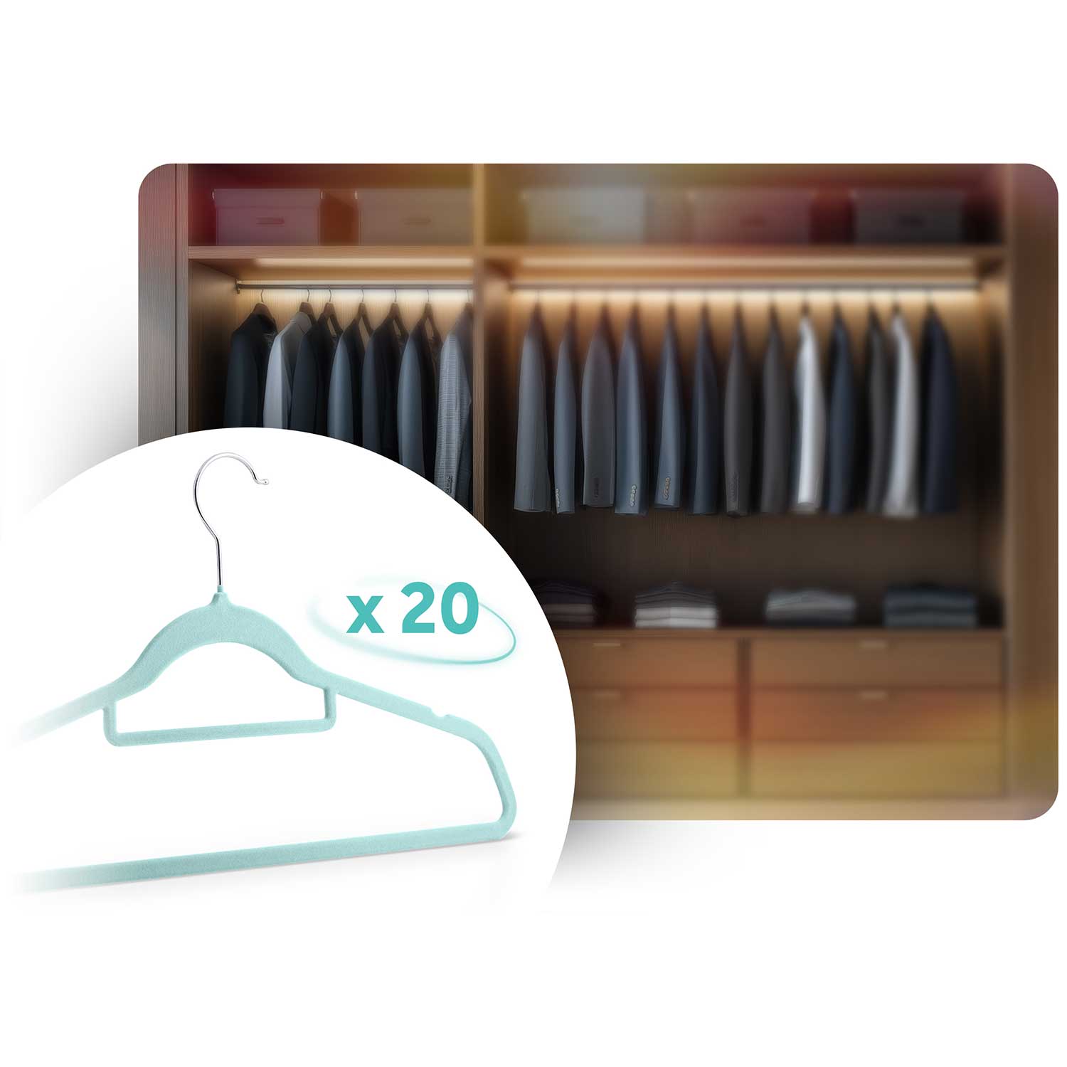 Sametist riidepuud 20 tk MS-859 Massido - Image 8