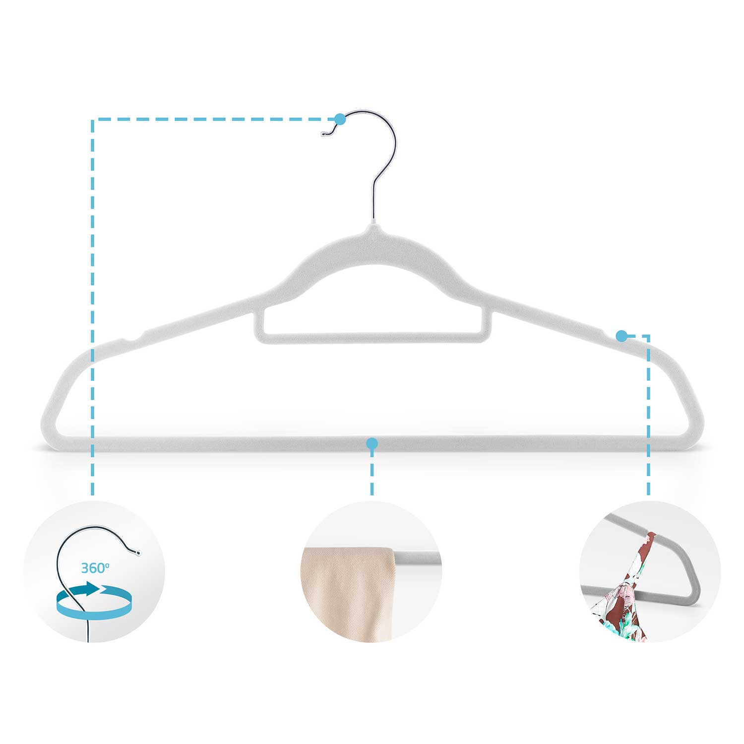 Sametist riidepuud 20 tk MS-859 Massido - Image 7