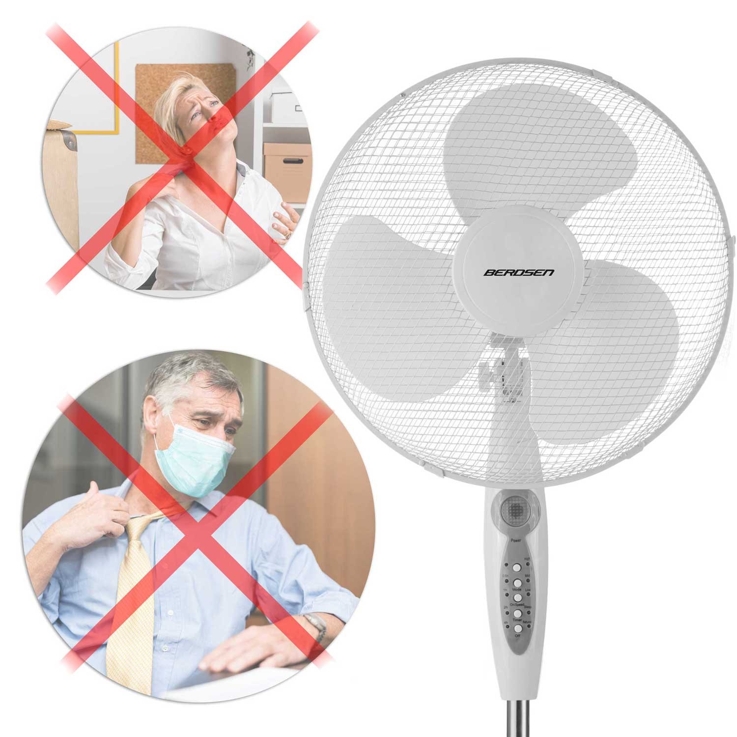 Berdsen 355100 põrandaventilaator valge ja hall - Image 11