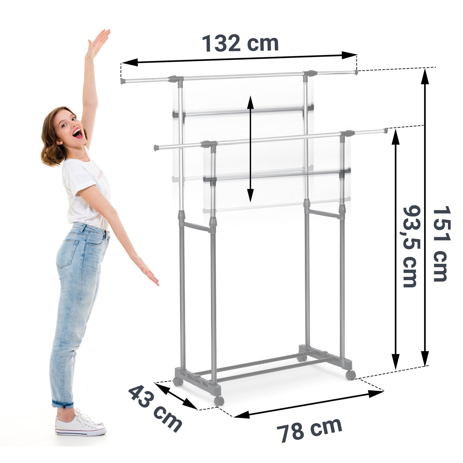 Massido 686400 riidepuu must ja hõbedane - Image 4