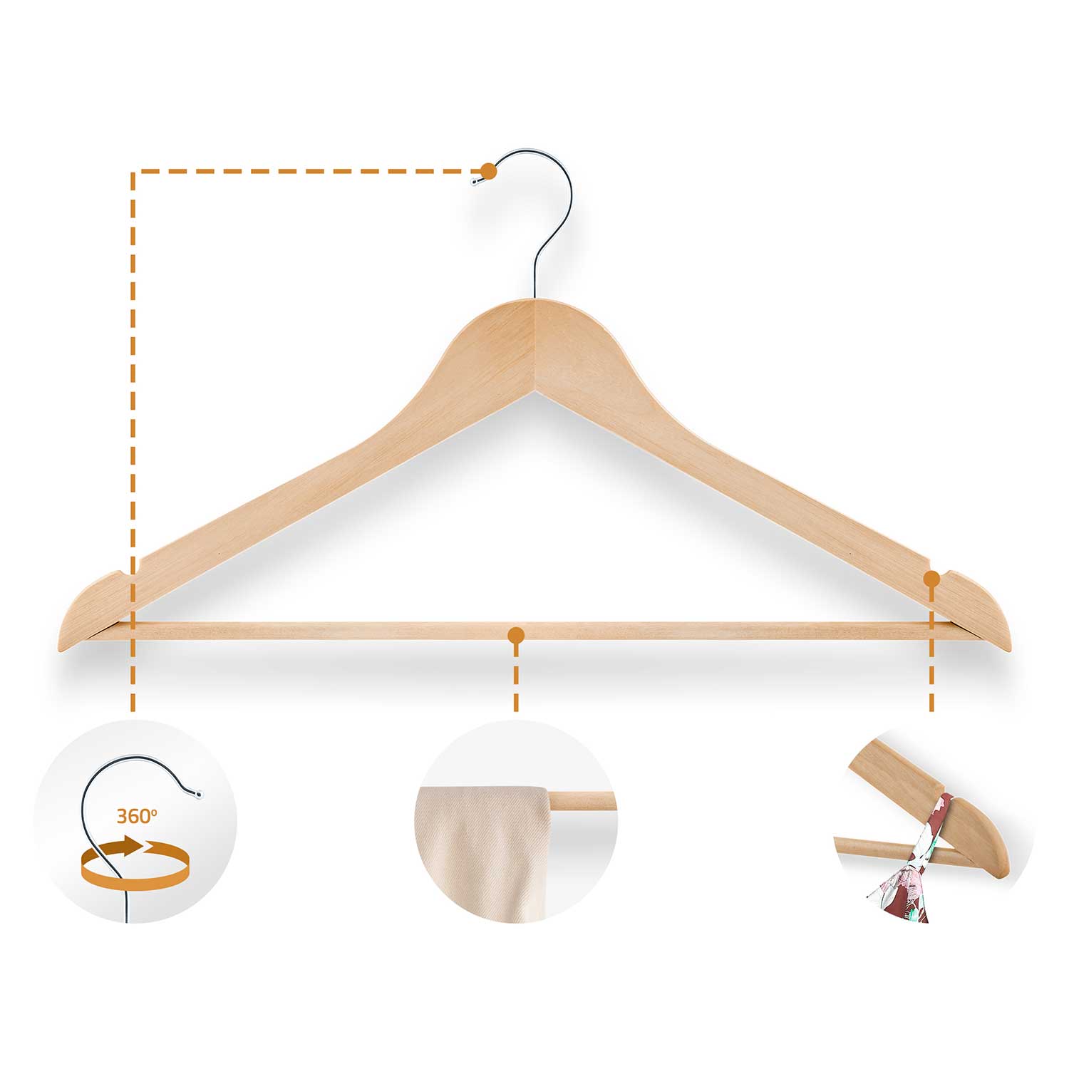 Puidust riidepuud 30 tk MS-858 Massido - Image 7