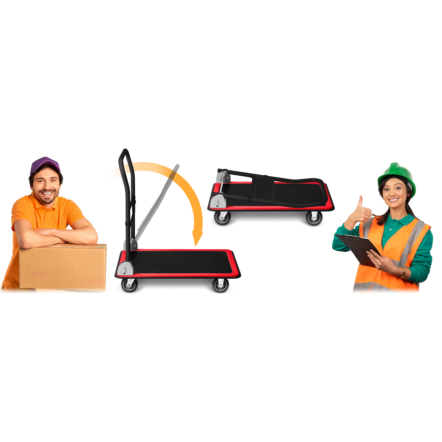 HM-505 must ja punane platvormtranspordikäru - Image 10