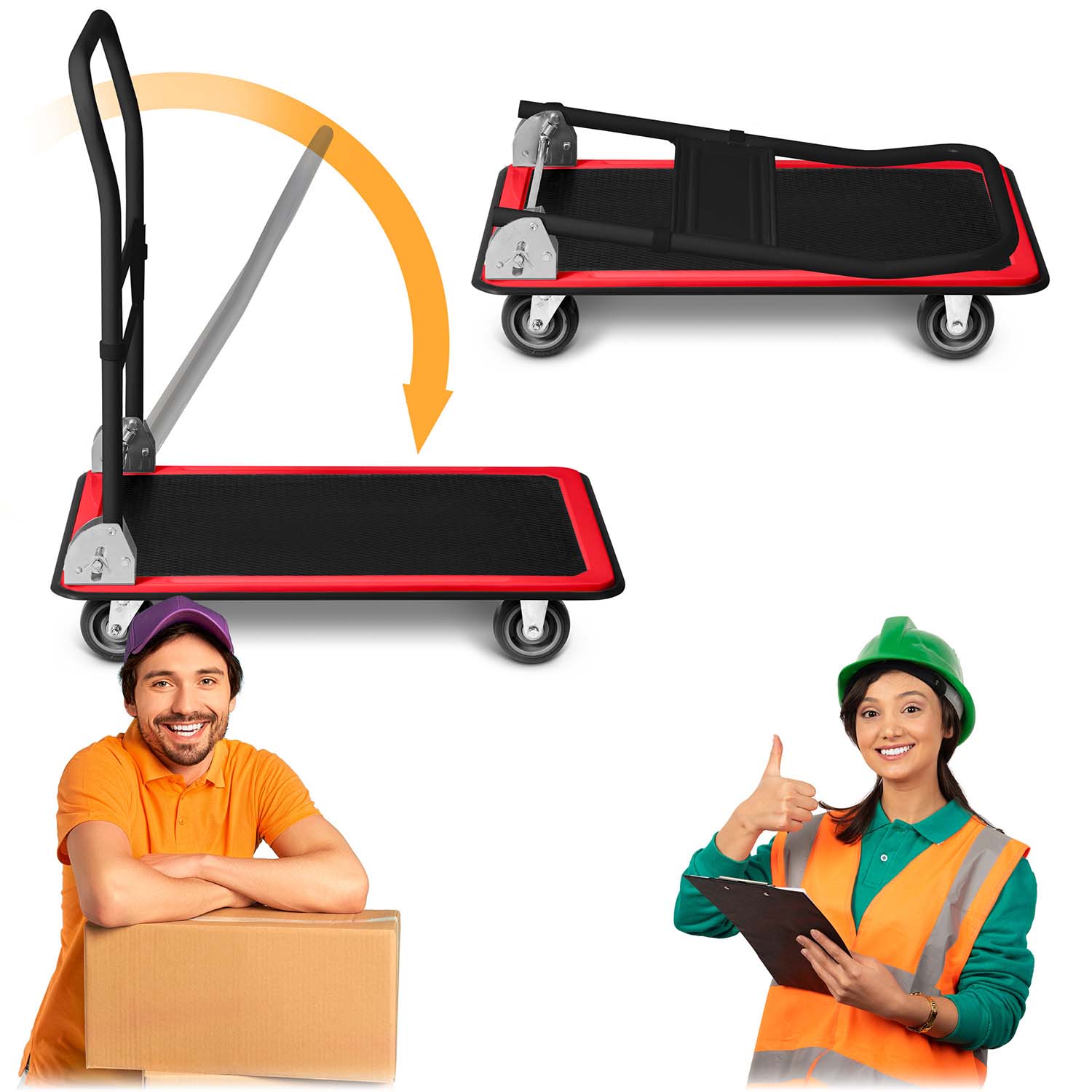 HM-505 must ja punane platvormtranspordikäru - Image 11