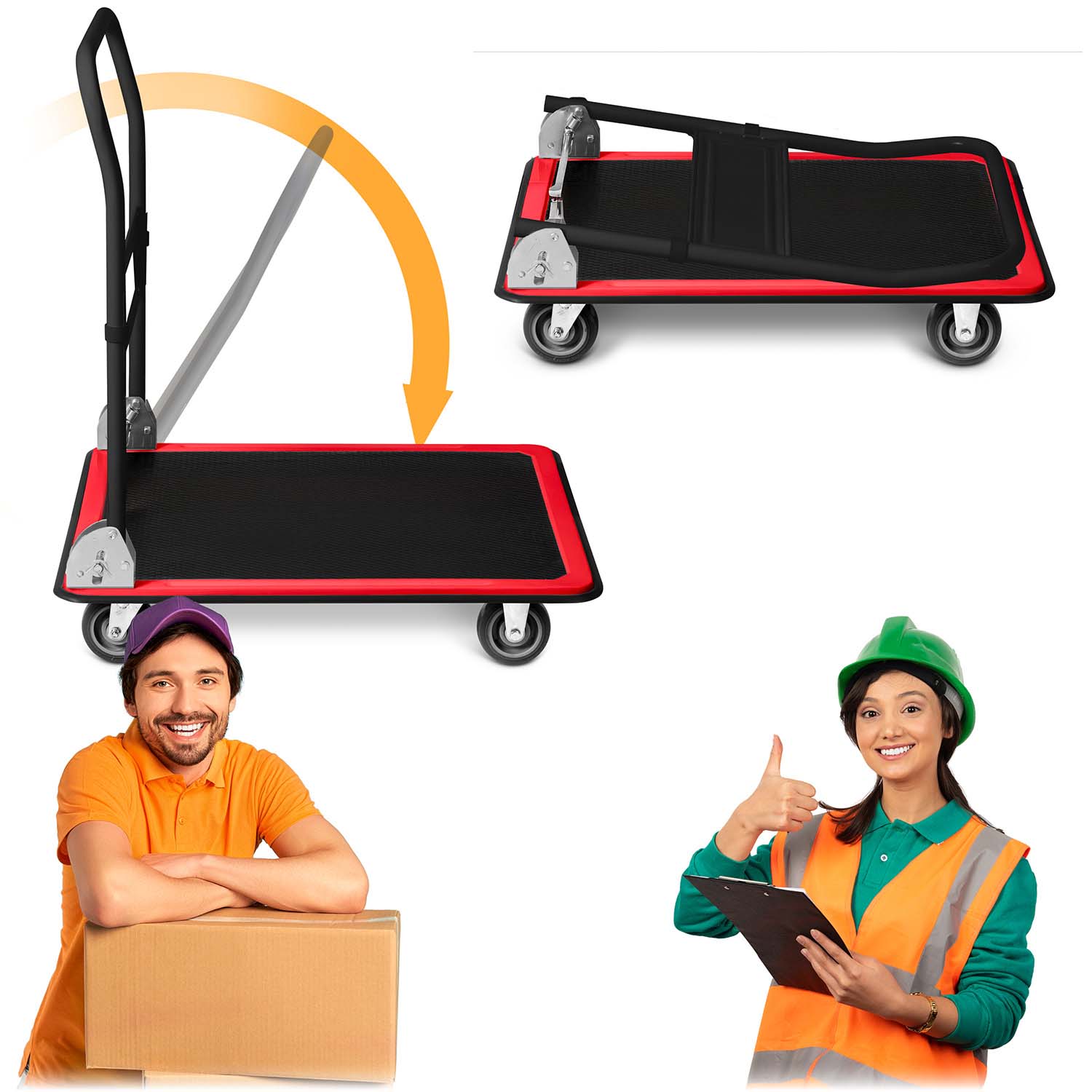 HM-506 must ja punane platvormtranspordikäru - Image 8