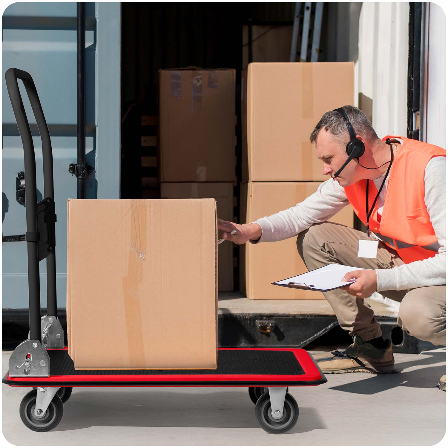 HM-506 must ja punane platvormtranspordikäru - Image 11