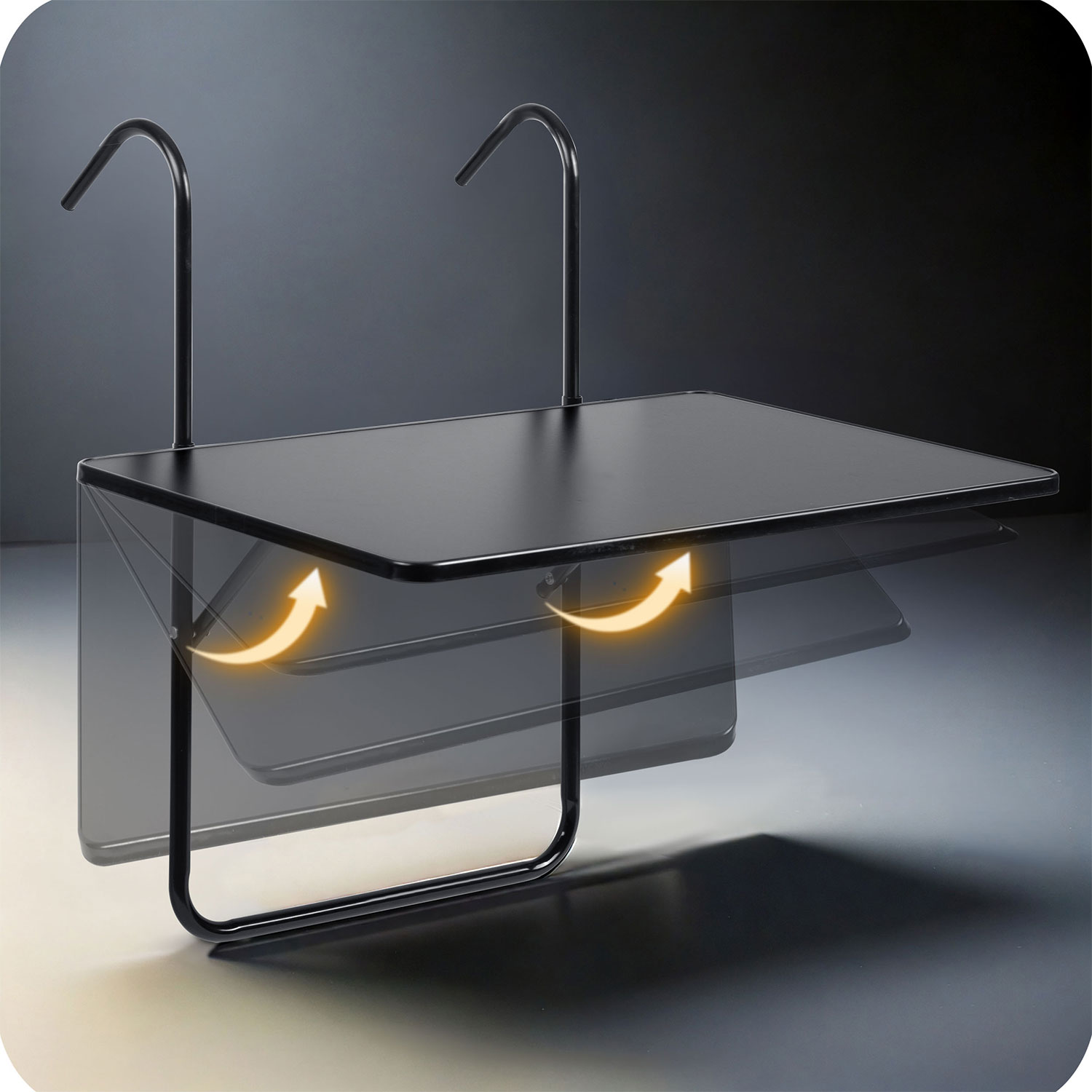 Vastupidav rõdulaud 60x43cm kokkupandav Sofotel SO-982 must - Image 7