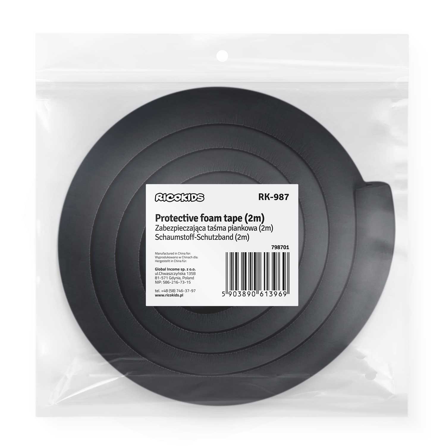 Ricokids 798701 must vahtplastist turvateip 2m - Image 2