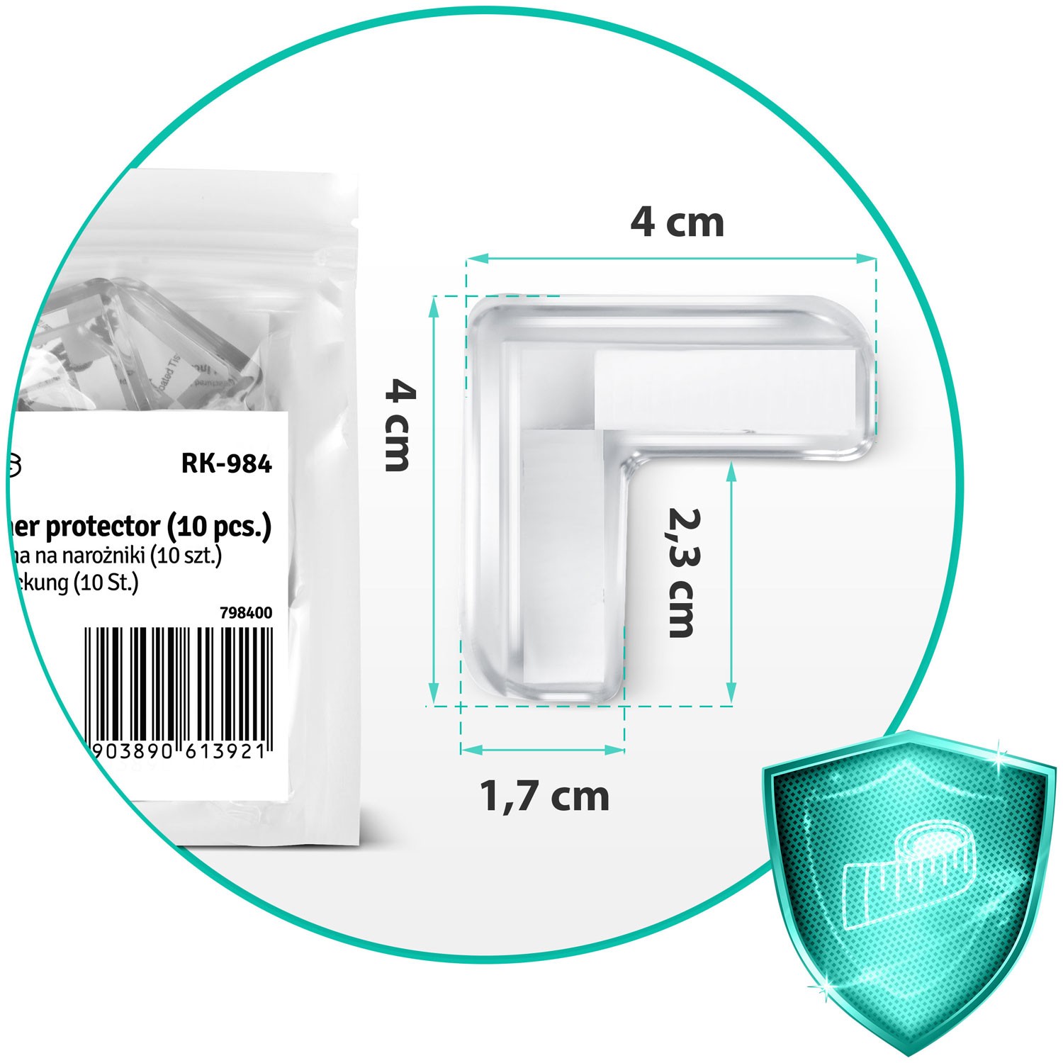 Ricokids 798400 nurgakaitsmed 10 tk läbipaistvad - Image 5