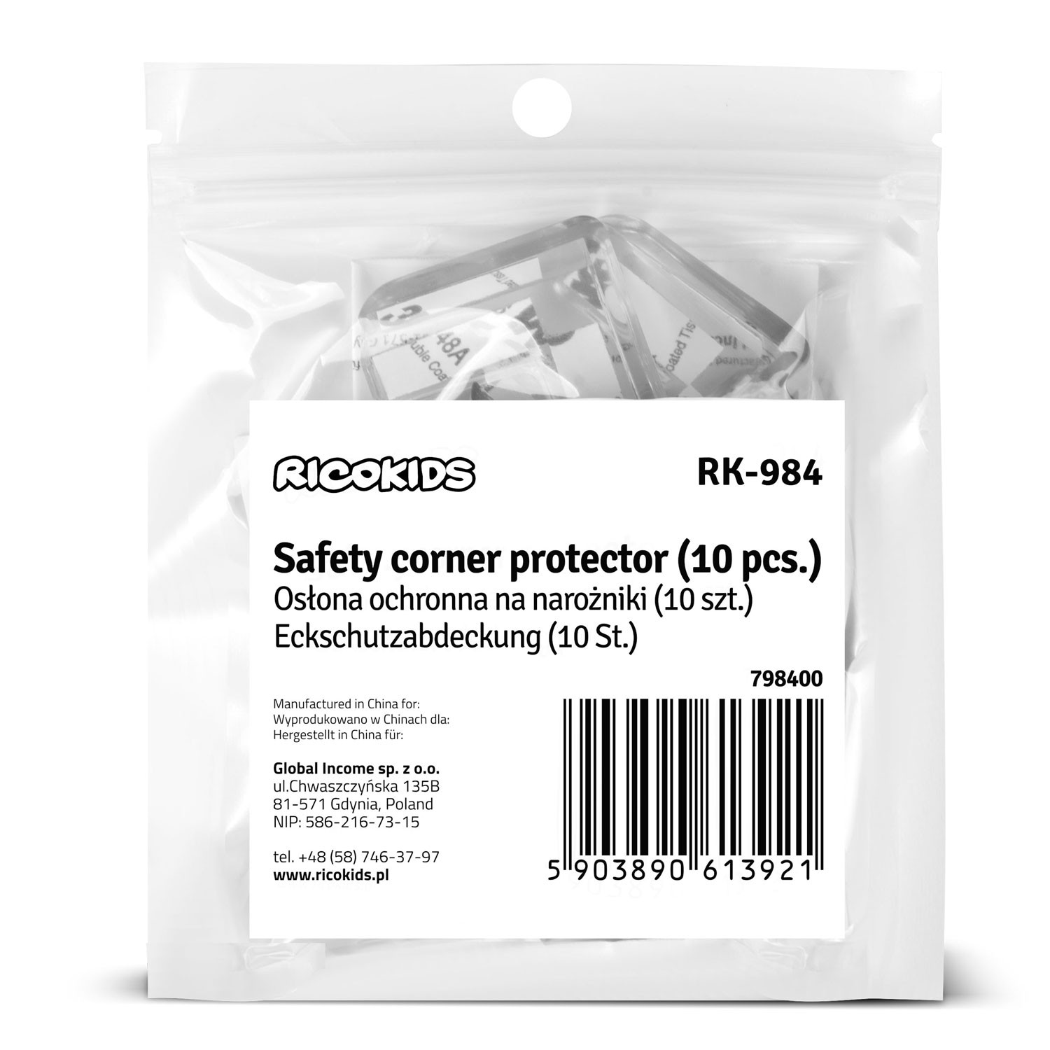 Ricokids 798400 nurgakaitsmed 10 tk läbipaistvad - Image 9