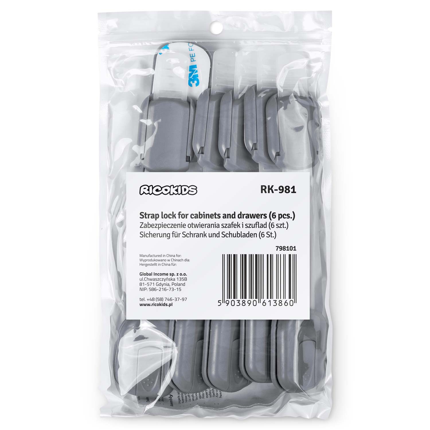 Ricokids 798101 kapi avamiskaitse 6 tk hall - Image 4