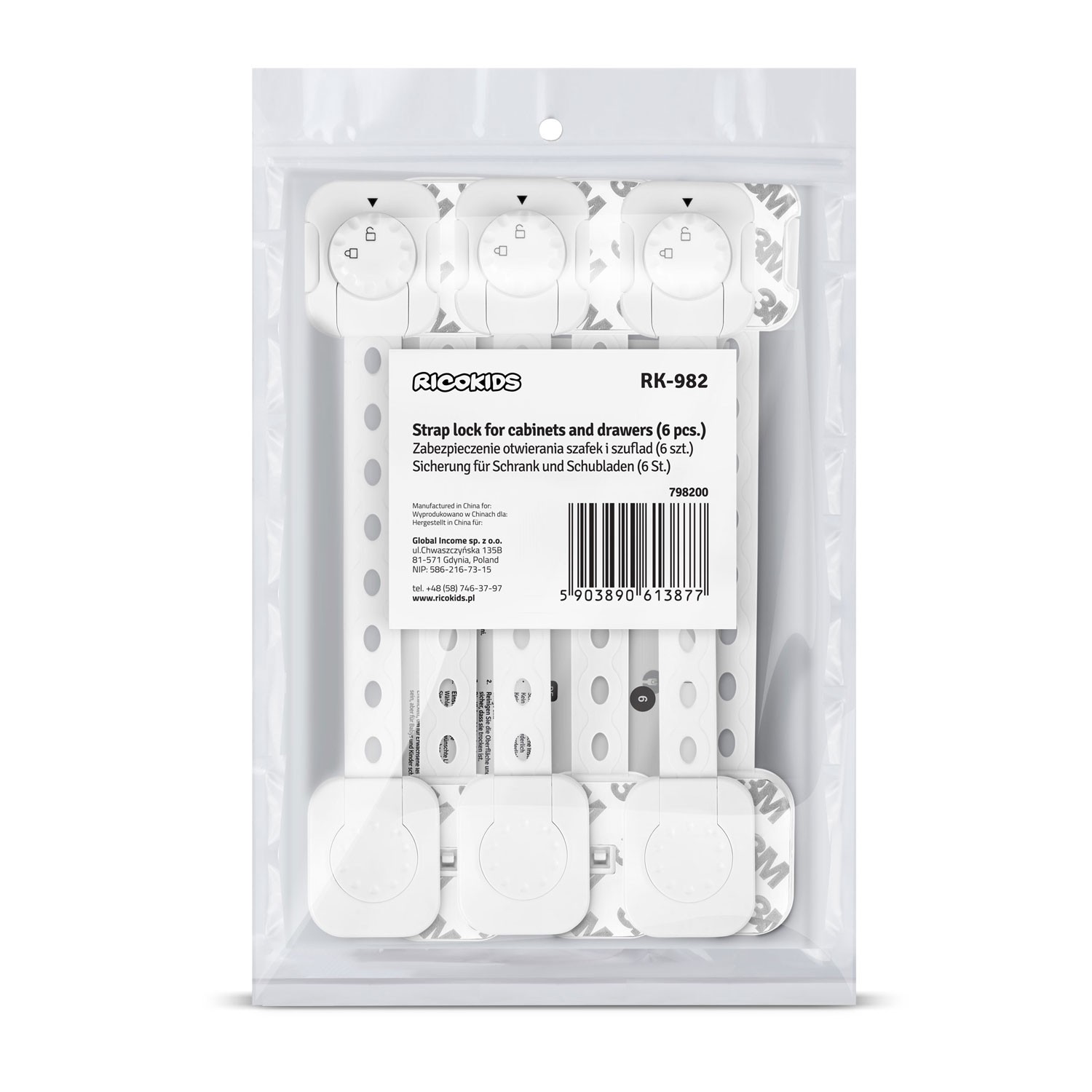 Ricokids 798200 kapi avamiskaitse 6 tk valge - Image 9