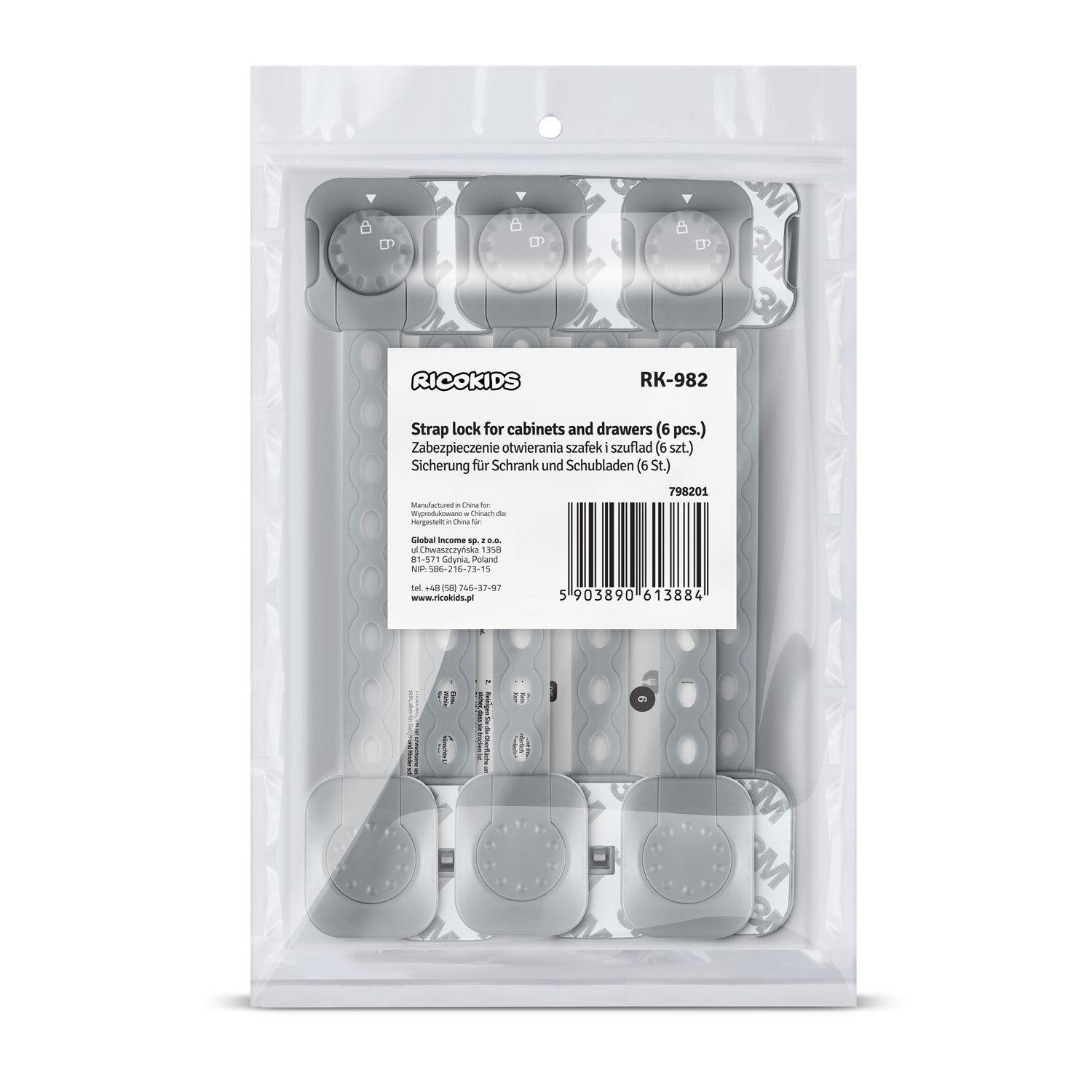 Ricokids 798201 kapi avamiskaitse 6 tk hall - Image 9